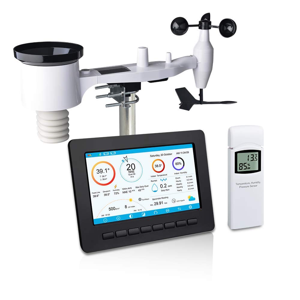ECOWITT Wi-Fi Weather Station with 7" Large TFT Colored Display Console DEMO
