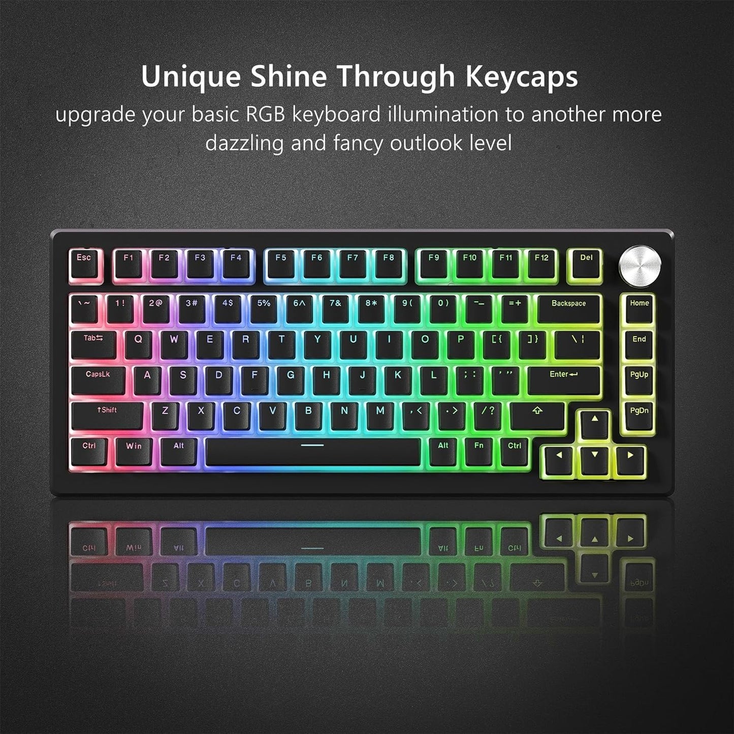 DANYAM Black PBT Shine Through Keycaps 130 Key Set OEM Profile for DEMO