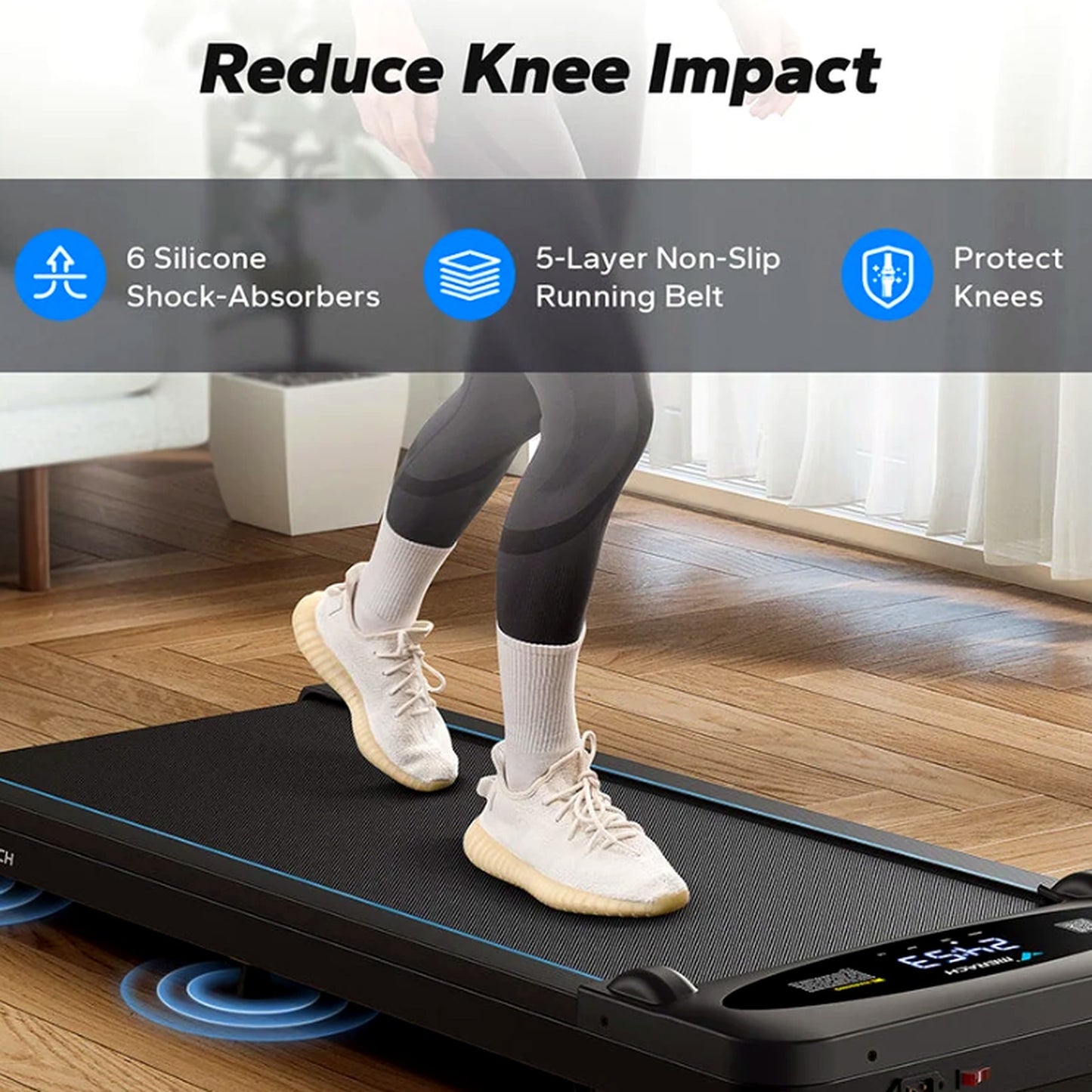 Merach Treadmill Treadmills Under Desk Walking Pad for Home Office, Alloy DEMO