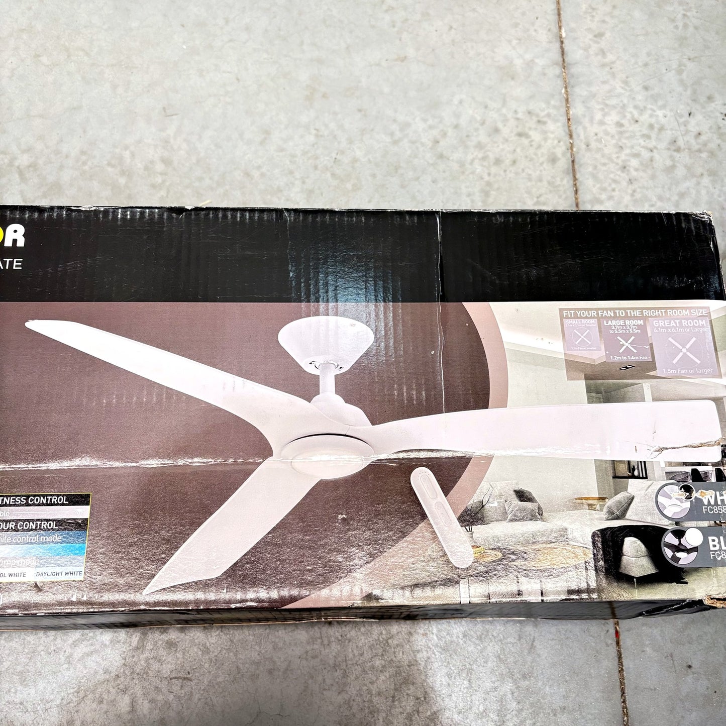 Mercator Samos 132cm DC Motor LED Ceiling Fan with Light, White DEMO