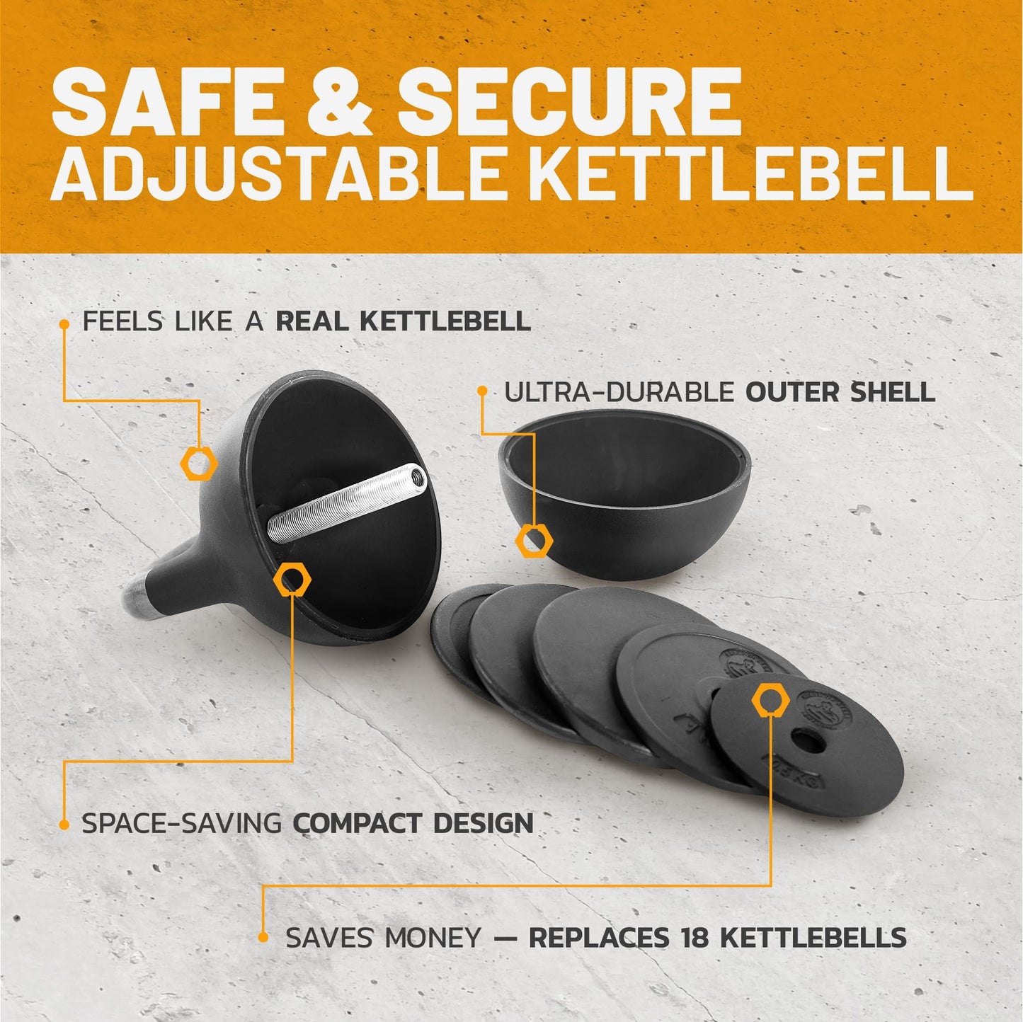 Bells of Kettlebells Steel Adjustable Kettlebell Set 12 to 20.5kg Workout DEMO