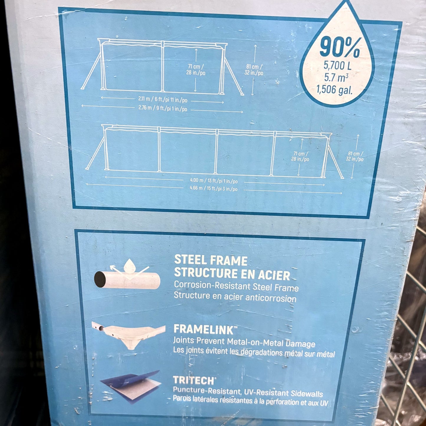 Bestway Rectangular Above-Ground Steel Frame Pool 5700L Multicolour Framed DEMO