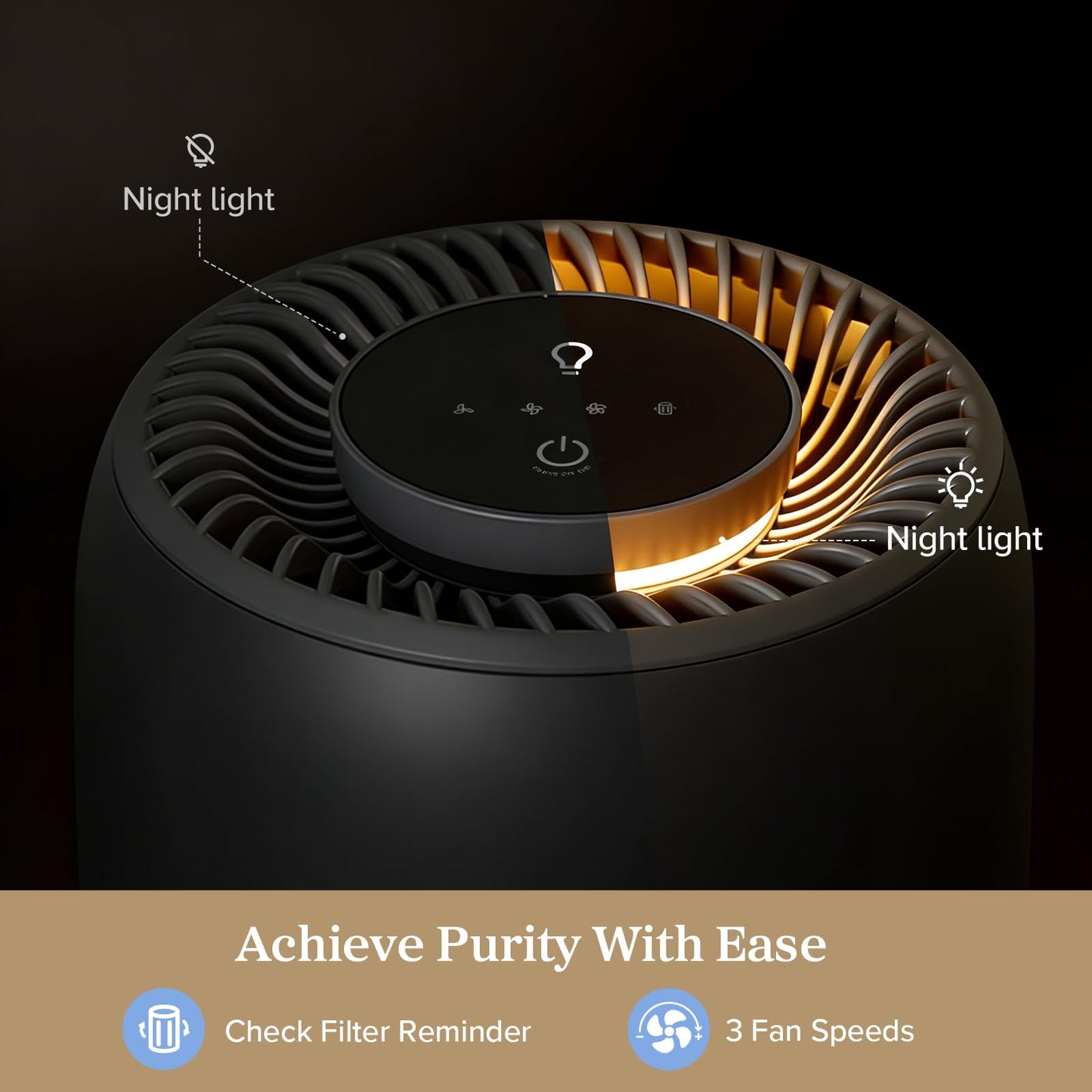 Levoit Core Air Purifiers Mini Air Purifier with Night Light, Quiet Mode DEMO