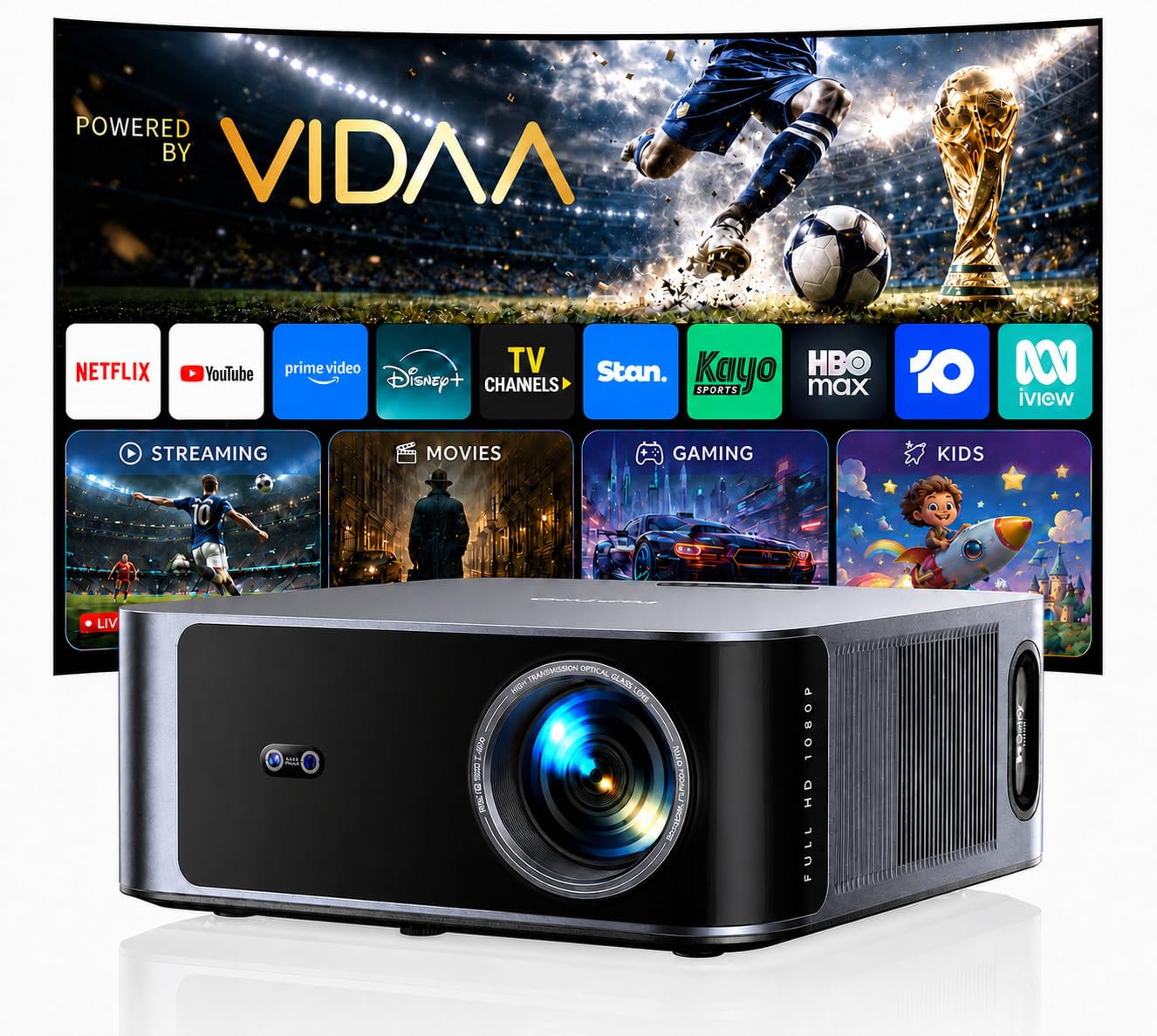 TOPTRO 4K Projectors Projector with Vidaa OS, Dolby 40W Audio, 2000 ANSI DEMO