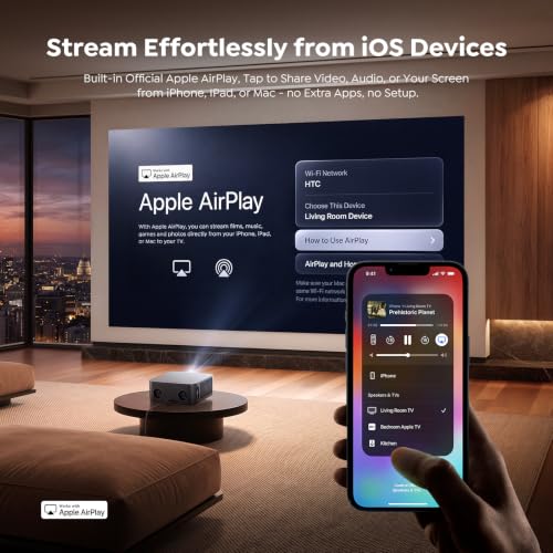 TOPTRO 4K Projectors Projector with Vidaa OS, Dolby 40W Audio, 2000 ANSI DEMO