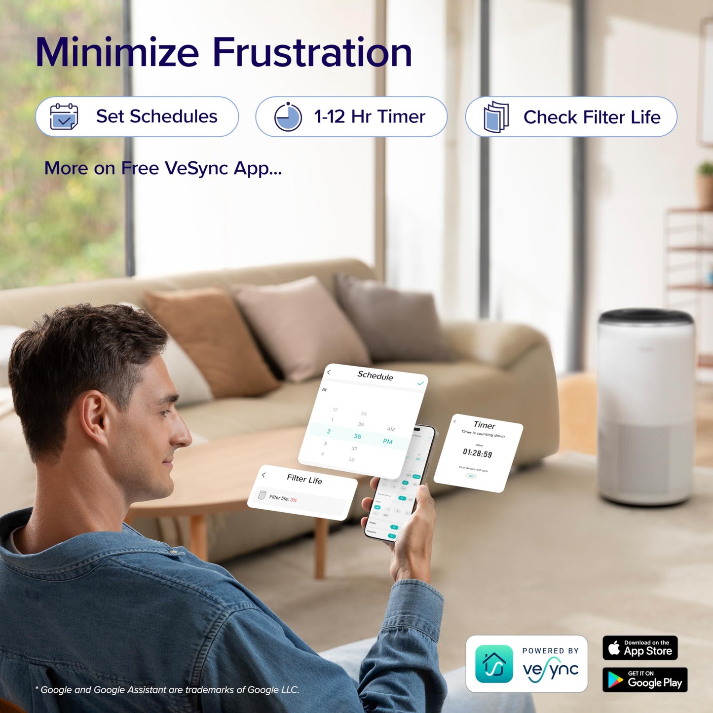 Levoit Core400S Air Purifiers Smart HEPA Air Purifier for Large Rooms, DEMO