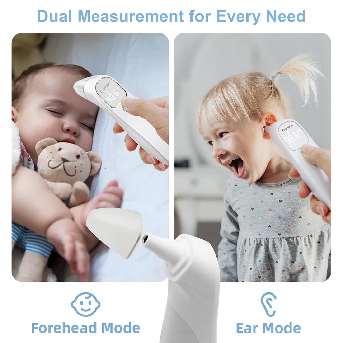 Berrcom Digital Thermometers Thermometer for Forehead and Ear Baby Adult NEW