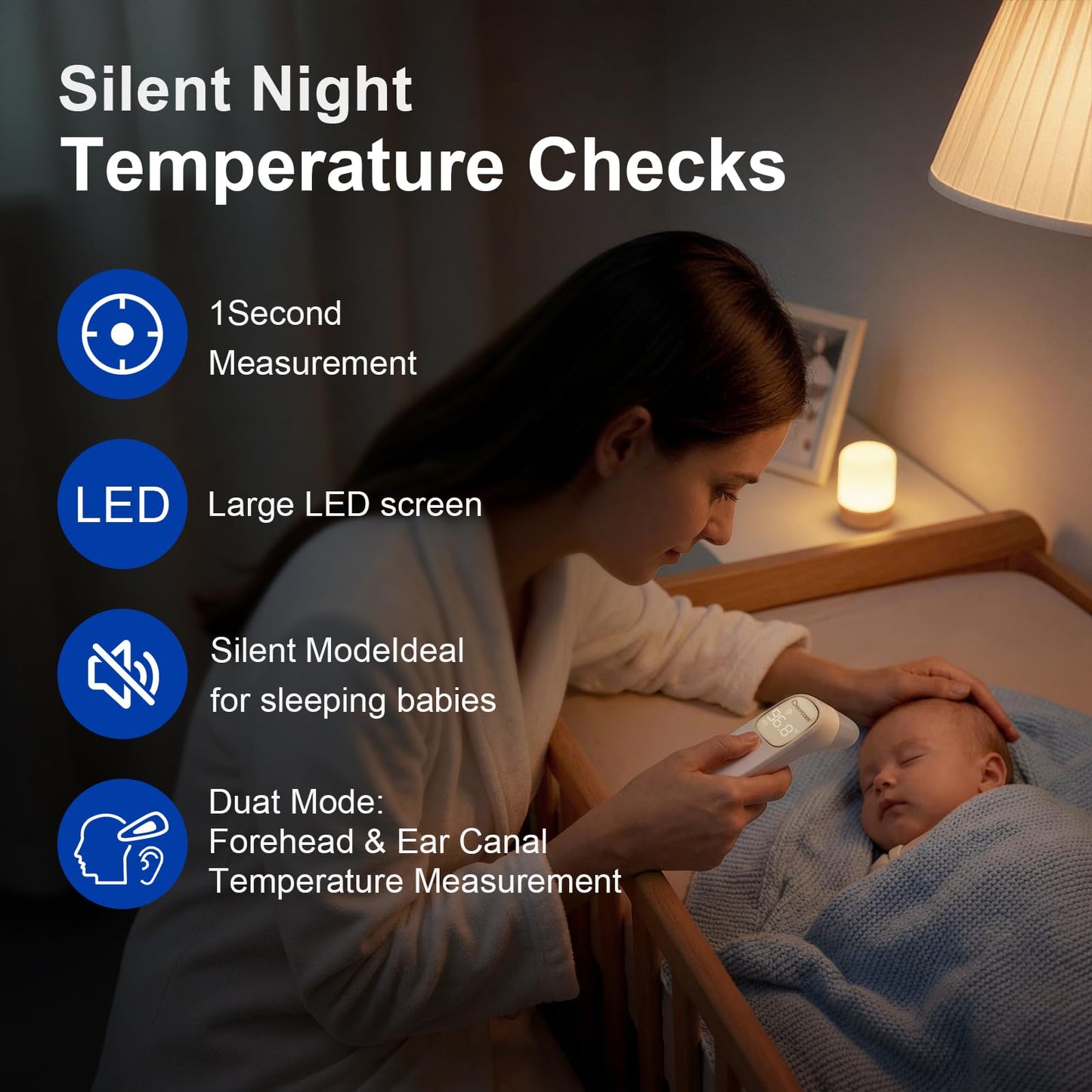 Berrcom Digital Thermometers Thermometer for Forehead and Ear Baby Adult NEW