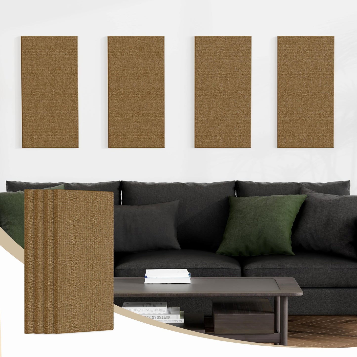 JaneTech Acoustic Panels 60x30x2.5cm Polyester Fiber Sound Absorbing Wall NEW