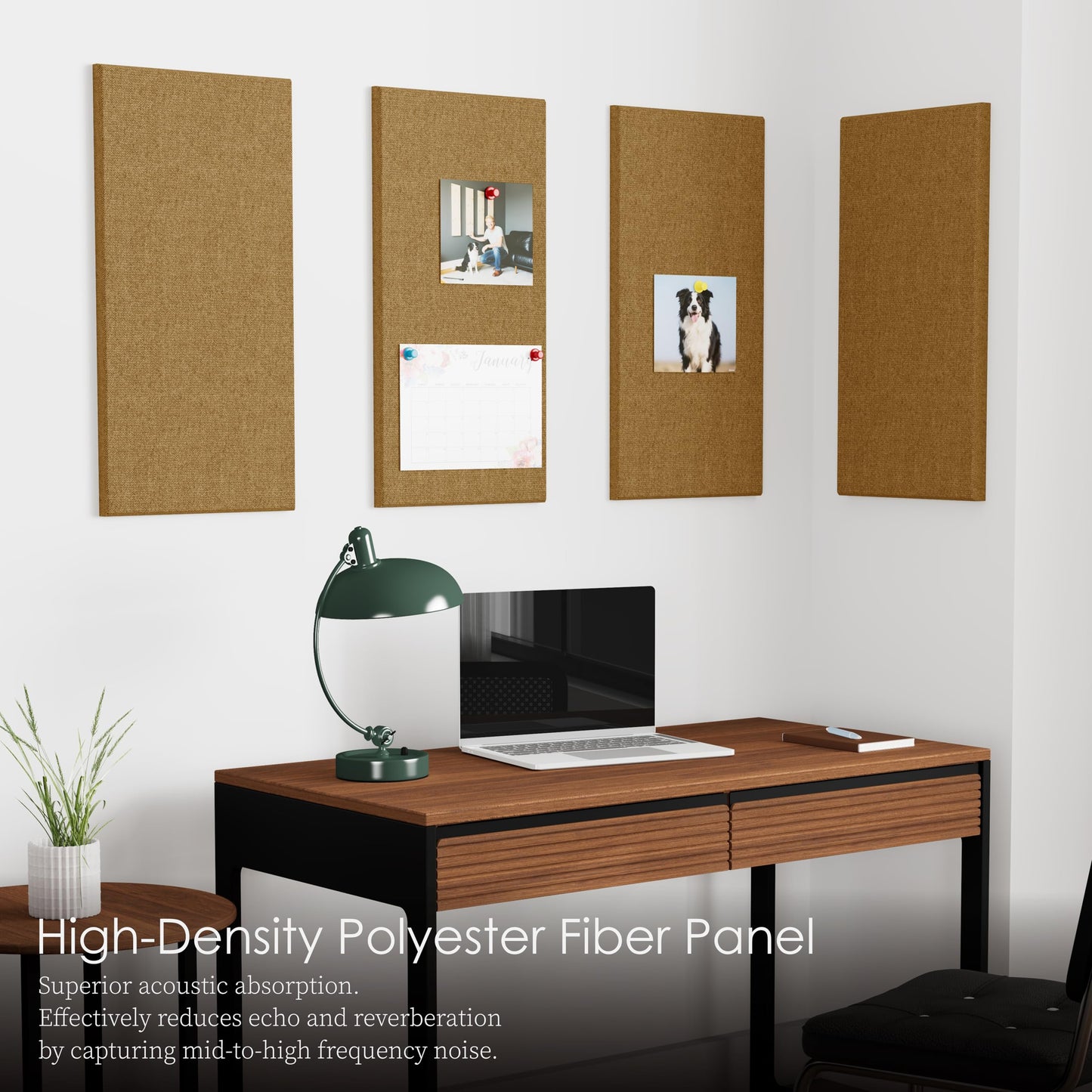 JaneTech Acoustic Panels 60x30x2.5cm Polyester Fiber Sound Absorbing Wall NEW