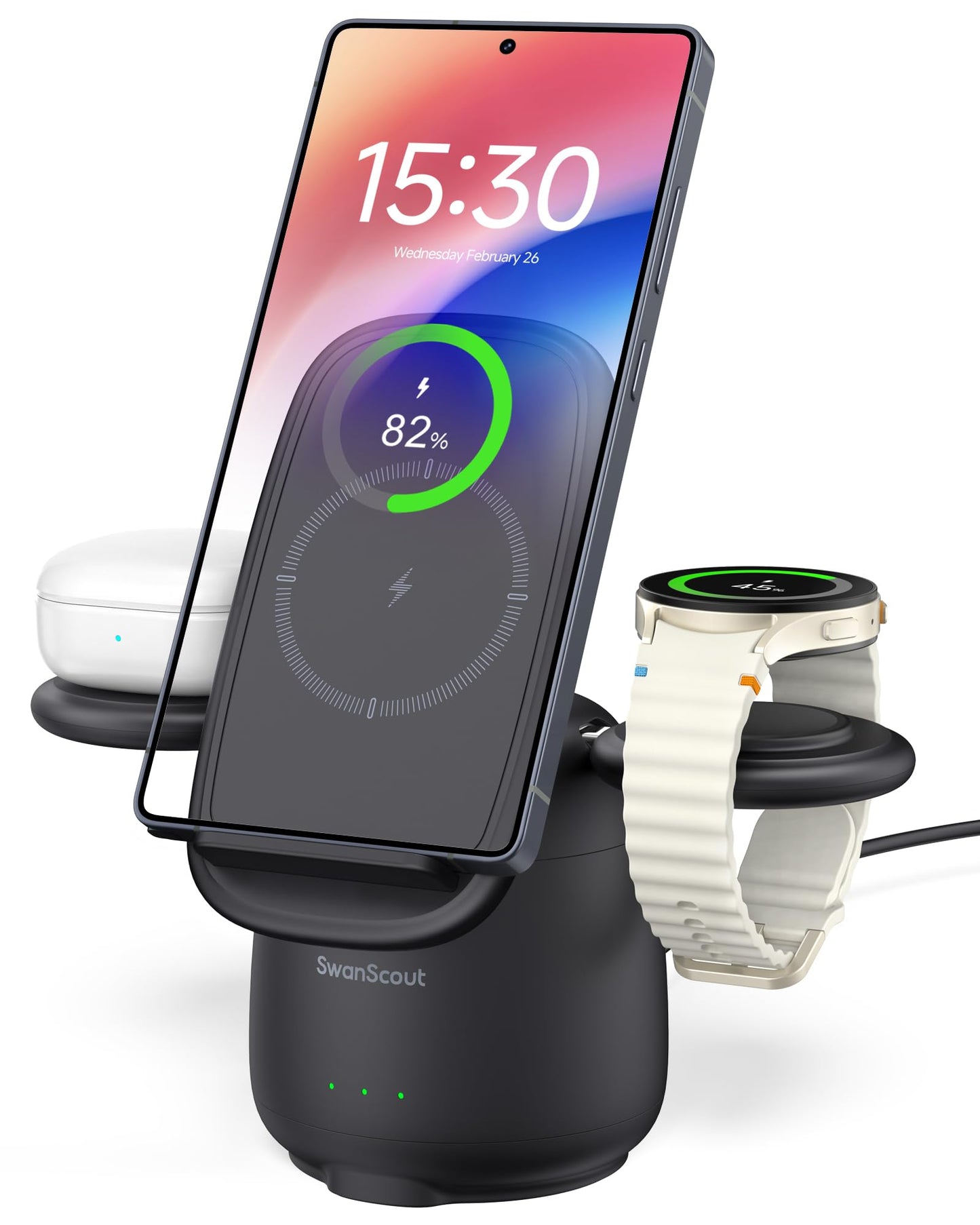 SwanScout 3-in-1 Induction Chargers Wireless Charging Station for Samsung DEMO