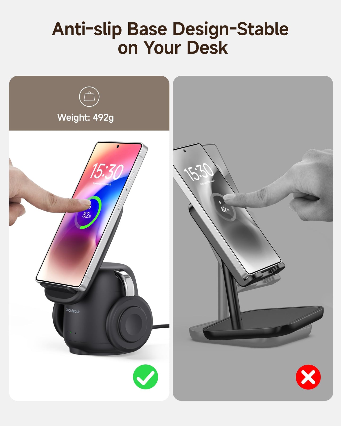 SwanScout 3-in-1 Induction Chargers Wireless Charging Station for Samsung DEMO