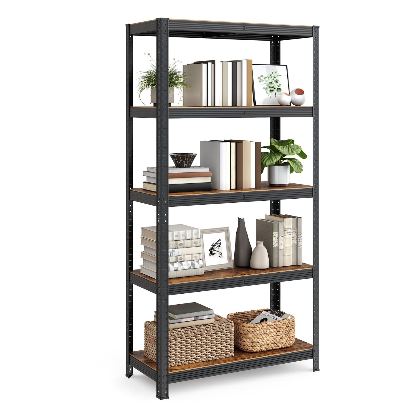 SONGMICS 5-Tier Garage Shelving Storage Unit 40 x 90 180 cm Rustic Brown DEMO