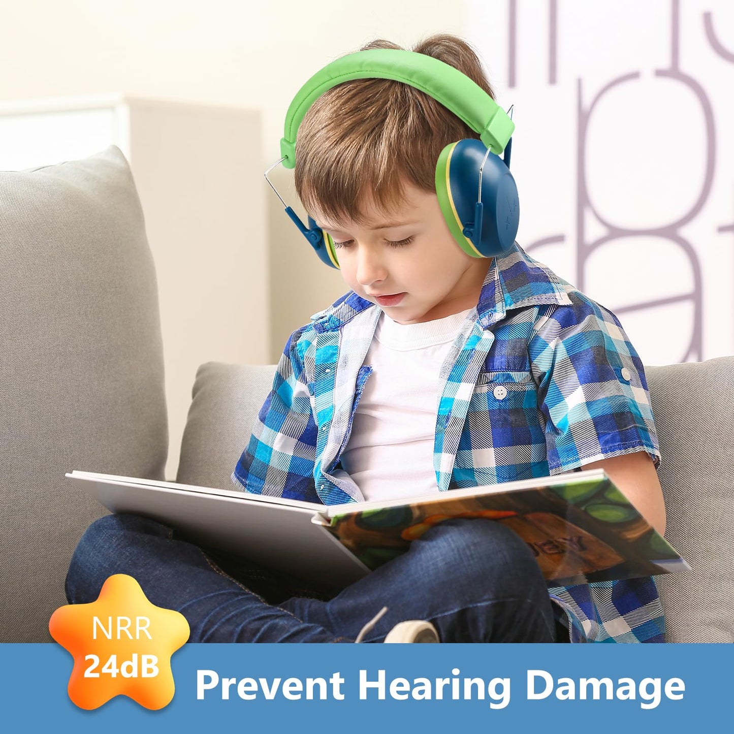 ProCase Kids Noise Cancelling Headphones Hearing Protection Earmuffs Navy DEMO