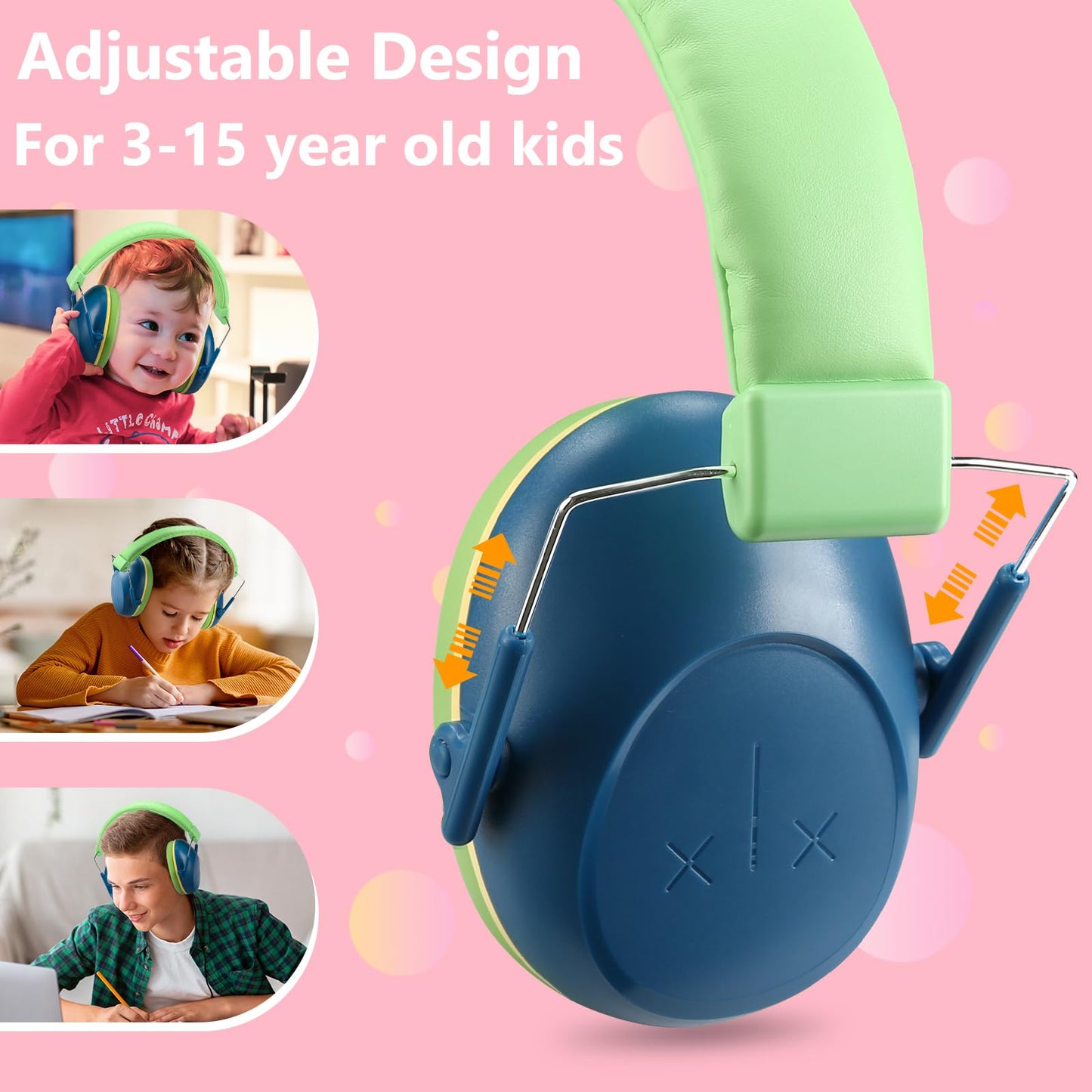 ProCase Kids Noise Cancelling Headphones Hearing Protection Earmuffs Navy DEMO