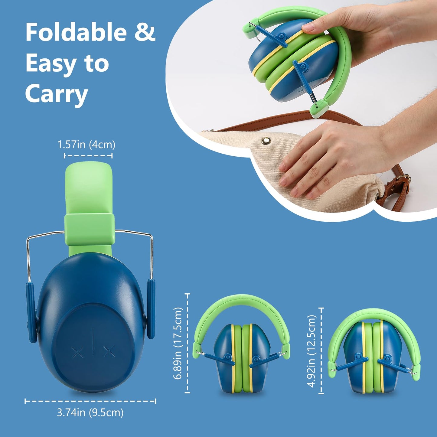 ProCase Kids Noise Cancelling Headphones Hearing Protection Earmuffs Navy DEMO
