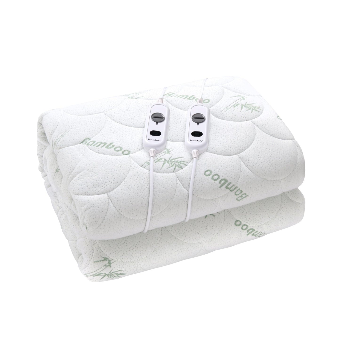 Dreamaker Bamboo Quilted Electric Blanket Queen Size 240GSM Soft White DEMO