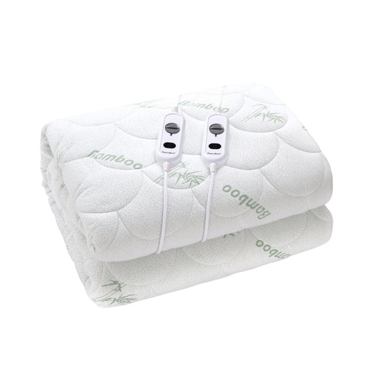 Dreamaker Bamboo Quilted Electric Blanket Queen Size 240GSM Soft White DEMO