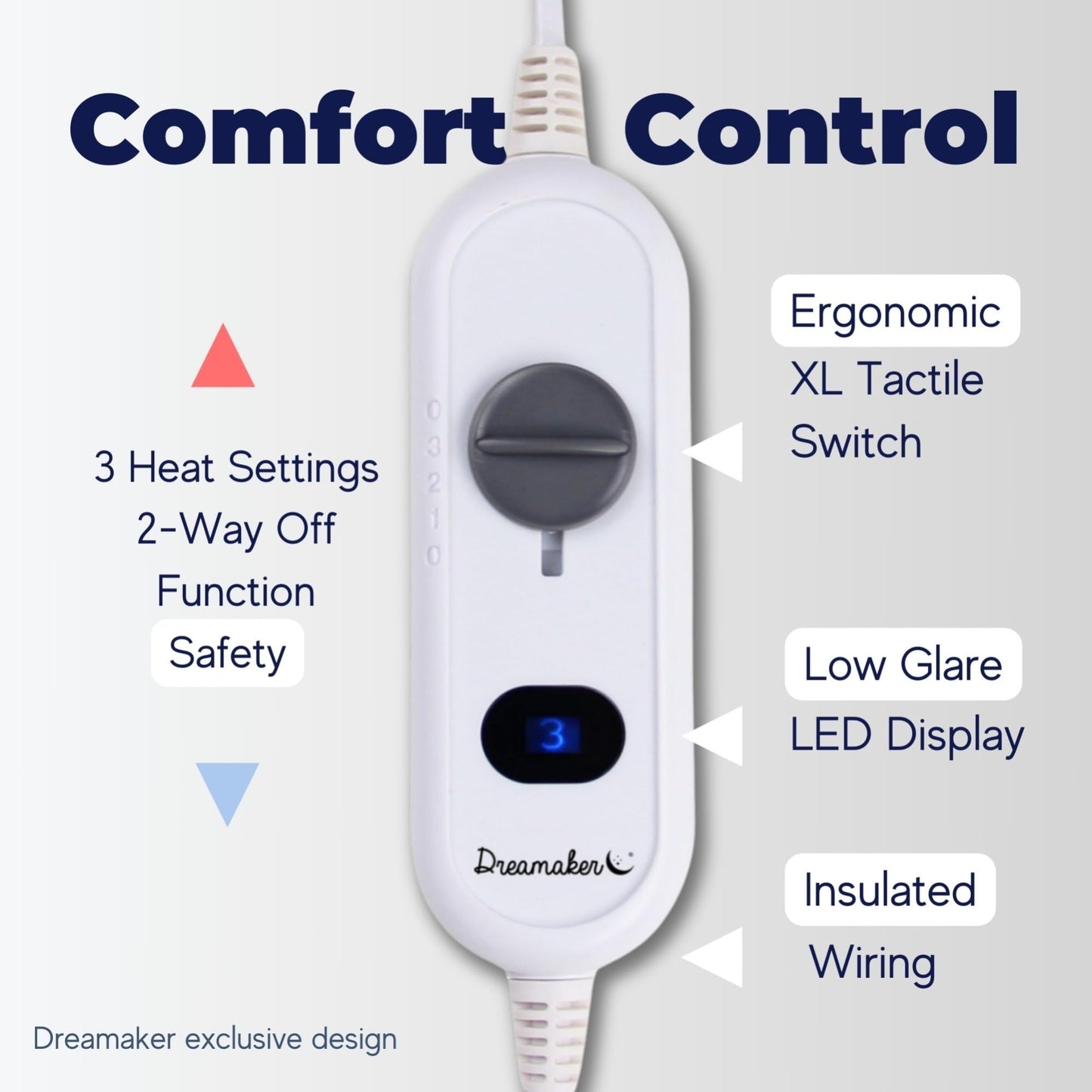 Dreamaker Bamboo Quilted Electric Blanket Queen Size 240GSM Soft White DEMO