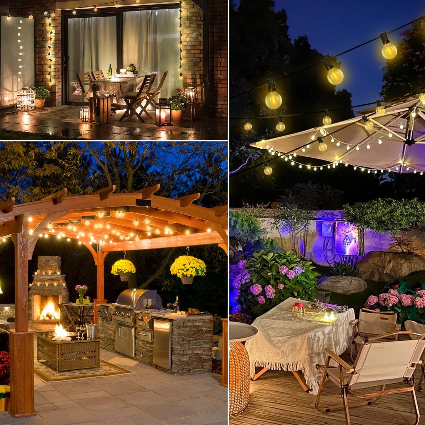 Roshin 31M 50+2 Bulb Waterproof G40 Fairy Lights Warm Light Indoor-Outdoor DEMO