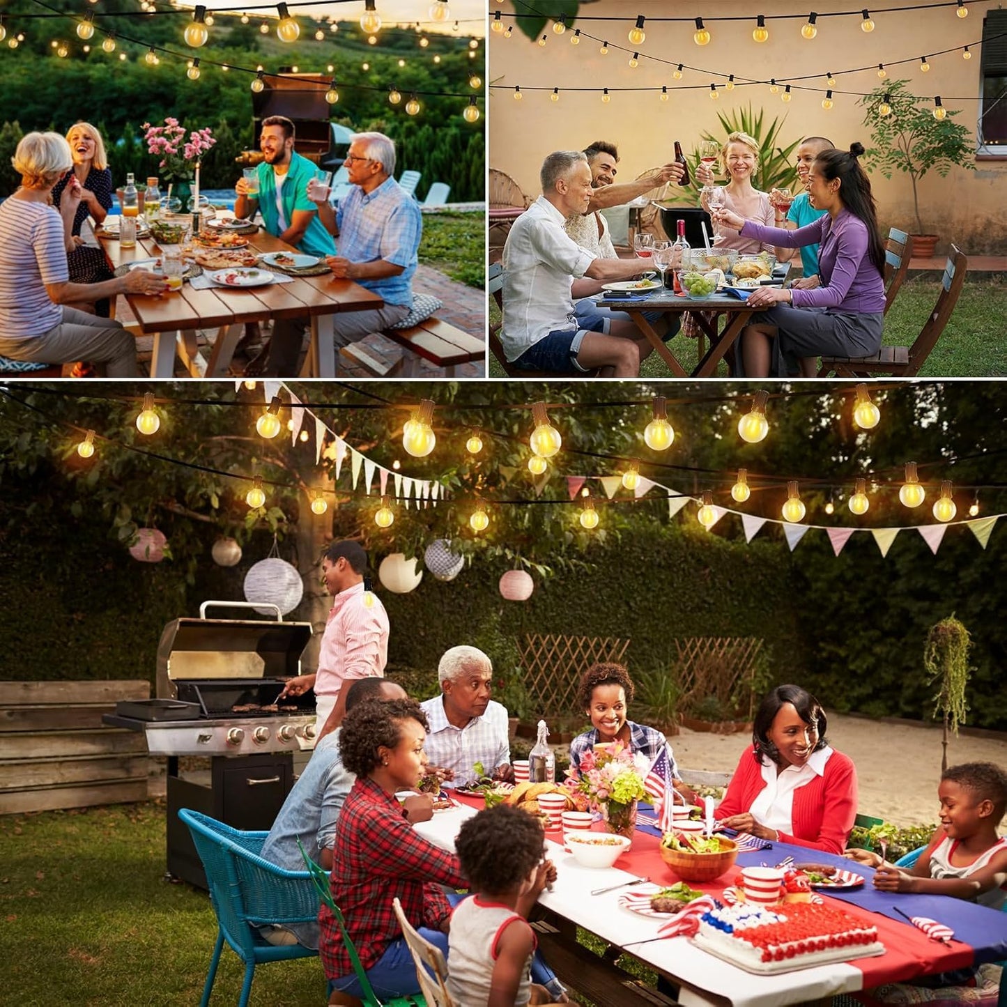 Roshin 31M 50+2 Bulb Waterproof G40 Fairy Lights Warm Light Indoor-Outdoor DEMO