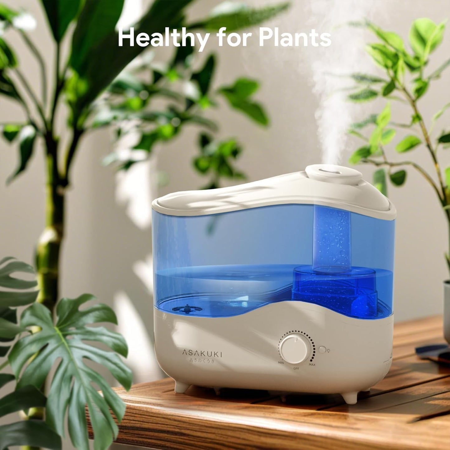 ASAKUKI 4L Top Fill Cool Mist Humidifier for Bedroom, Baby Room, BPA-Free, DEMO