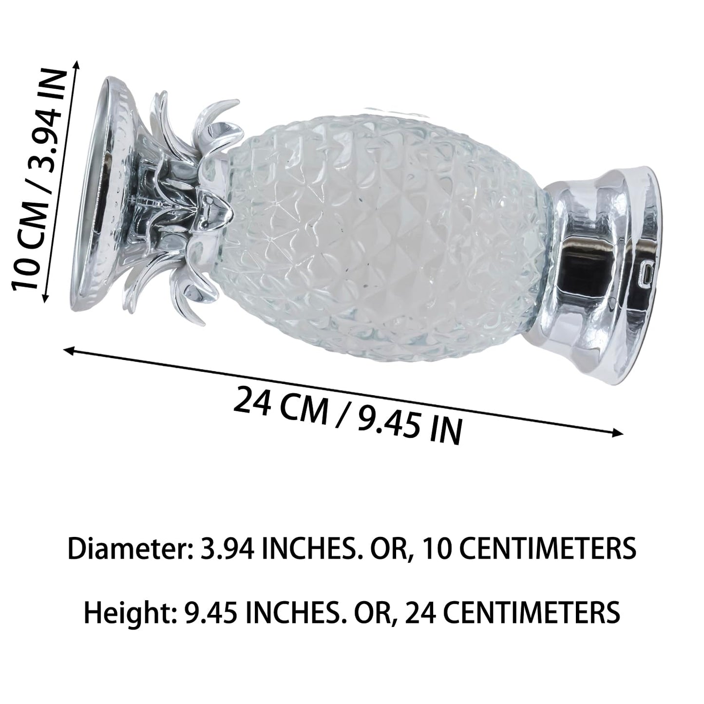 YAKii 9.5" Pineapple LED Color Changing Swirling Water Waves Table Lamp DEMO