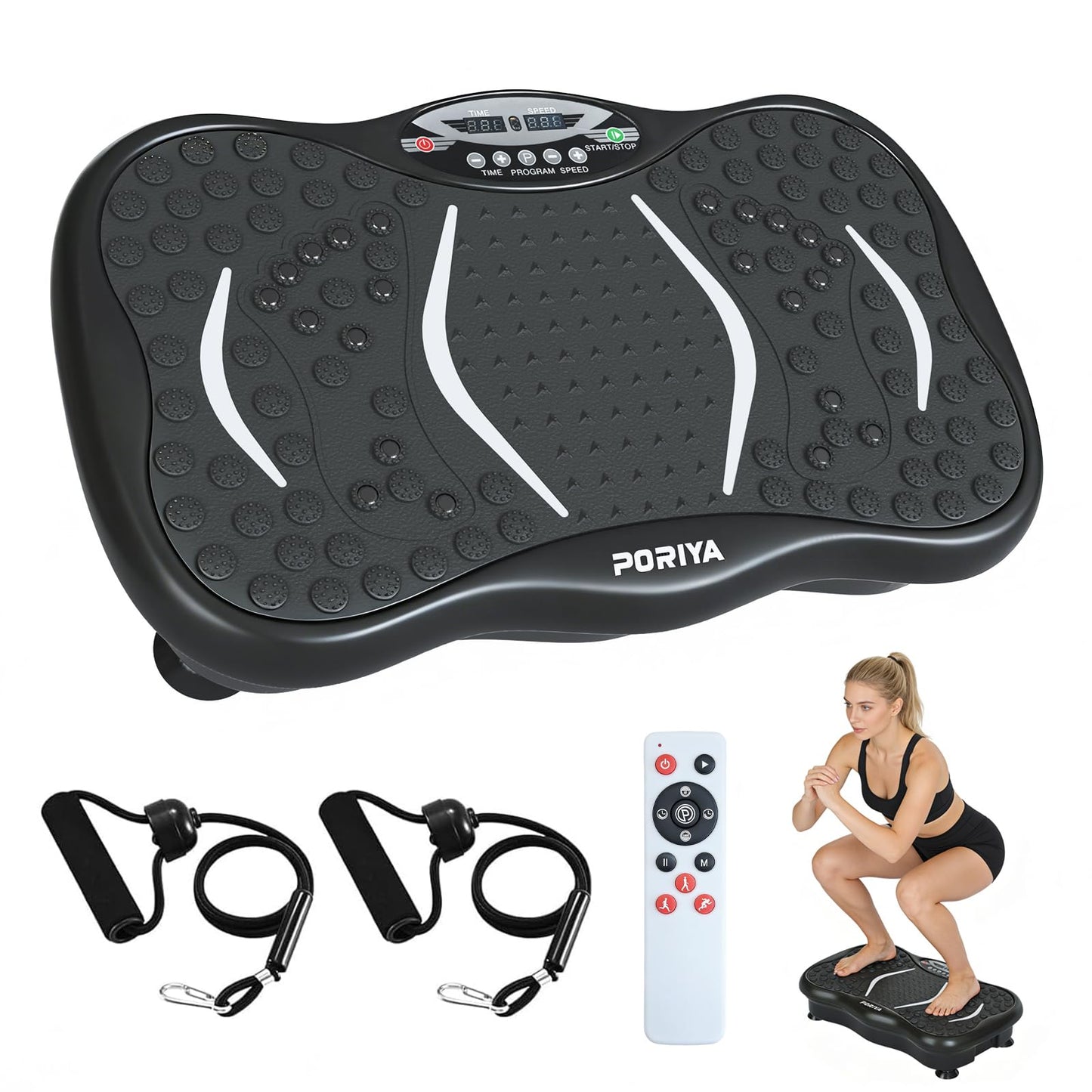 PORIYA Vibration Platform Machine with 99 Speed Levels & Remote Control DEMO