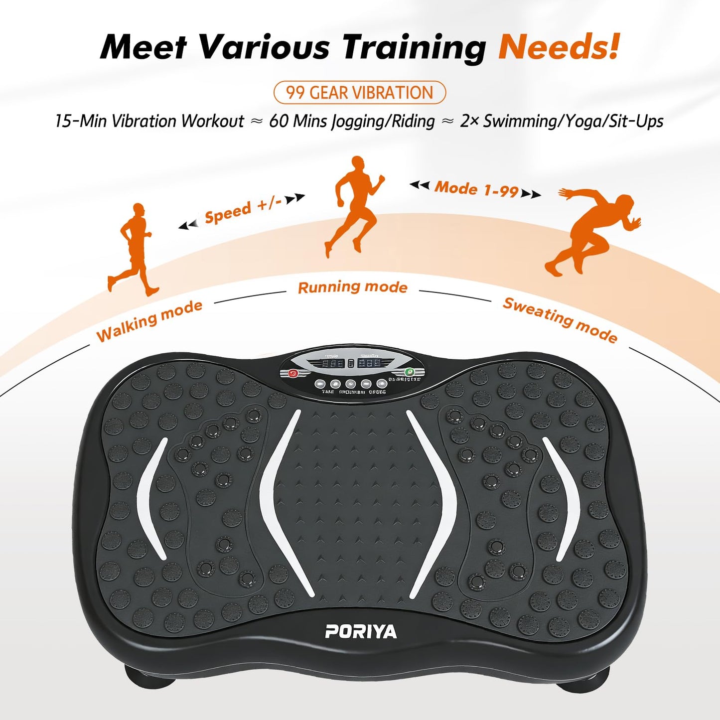 PORIYA Vibration Platform Machine with 99 Speed Levels & Remote Control DEMO