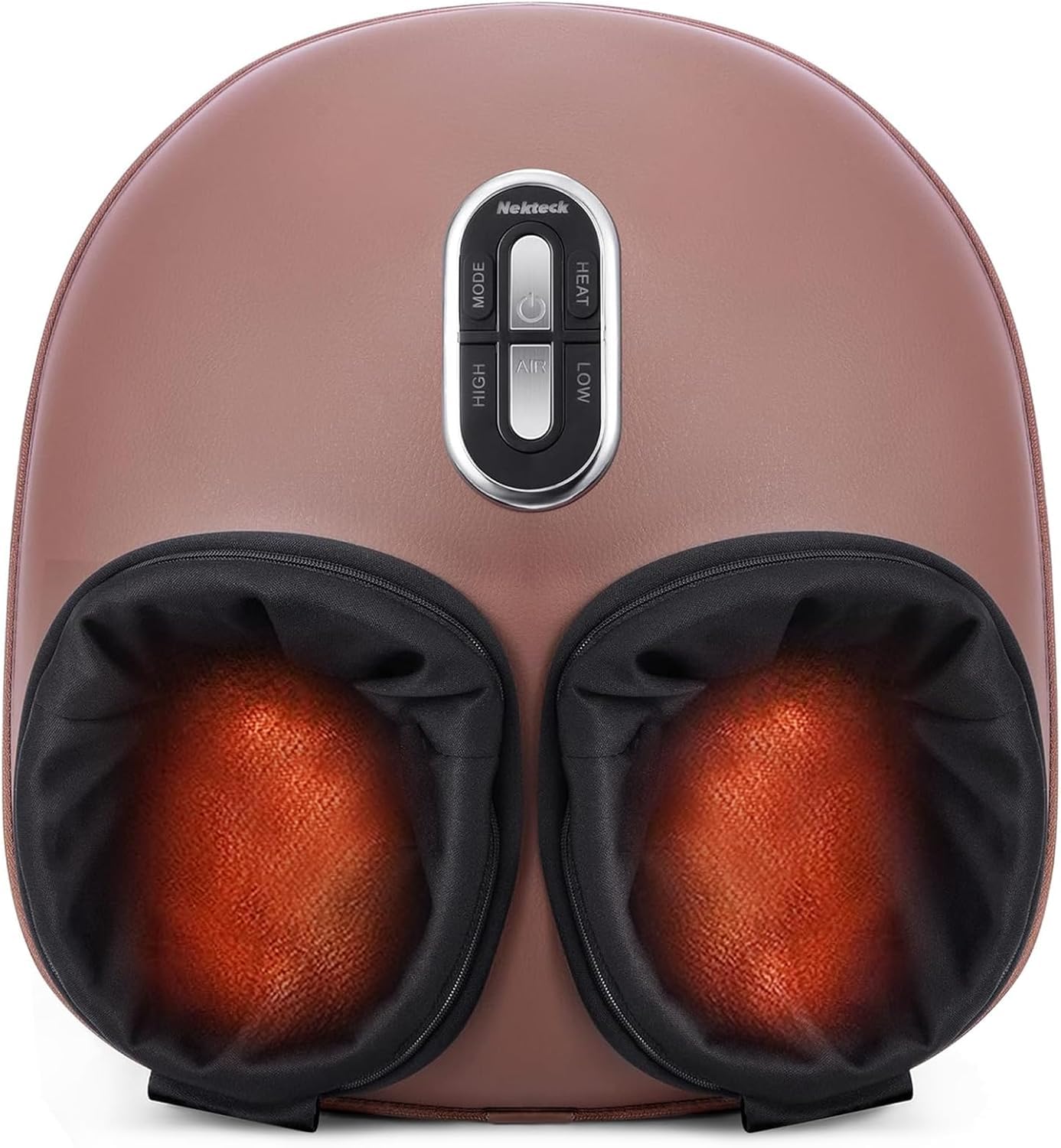 Nekteck Shiatsu Foot Massager with Heat, Electric Compression, Brown DEMO