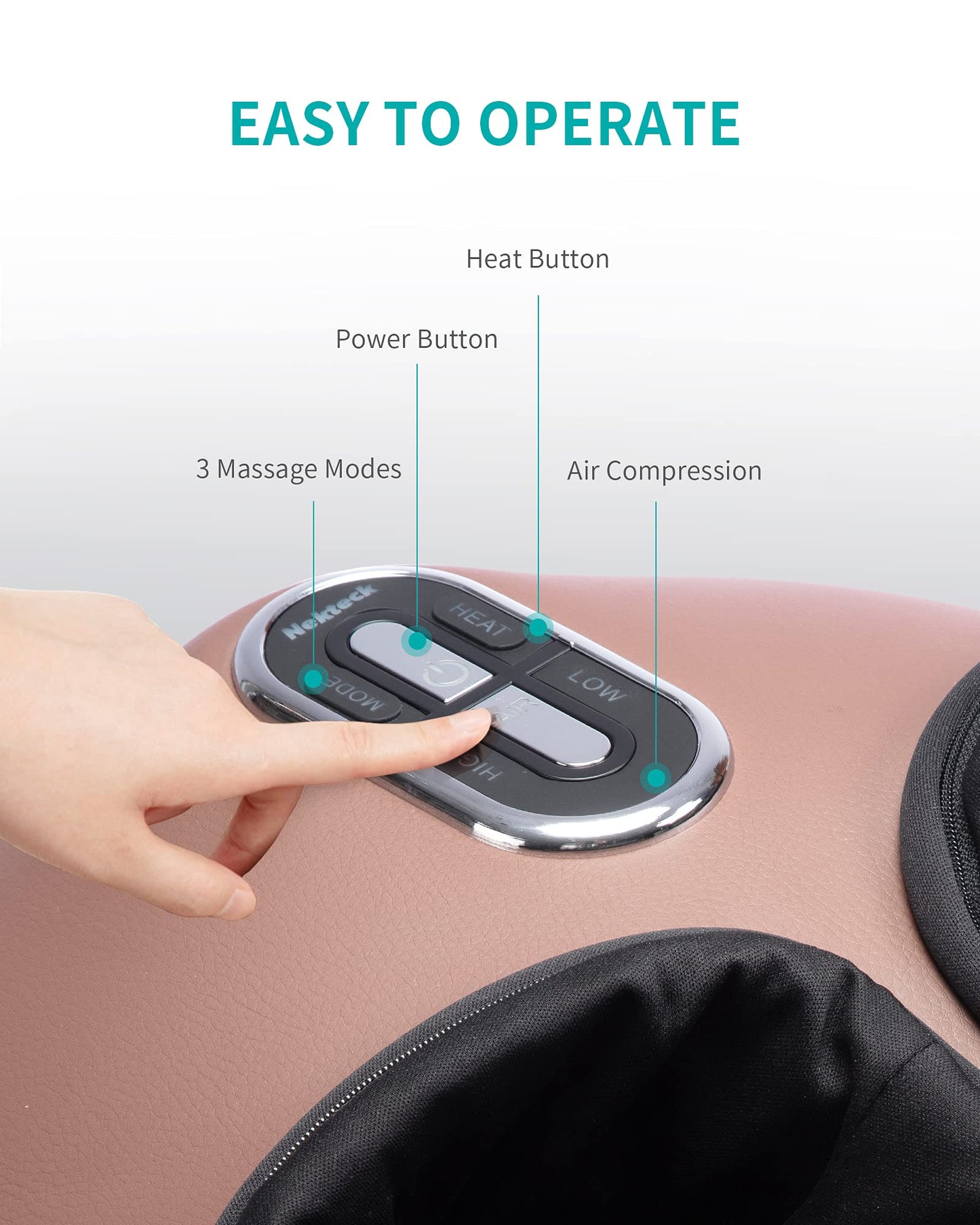 Nekteck Shiatsu Foot Massager with Heat, Electric Compression, Brown DEMO