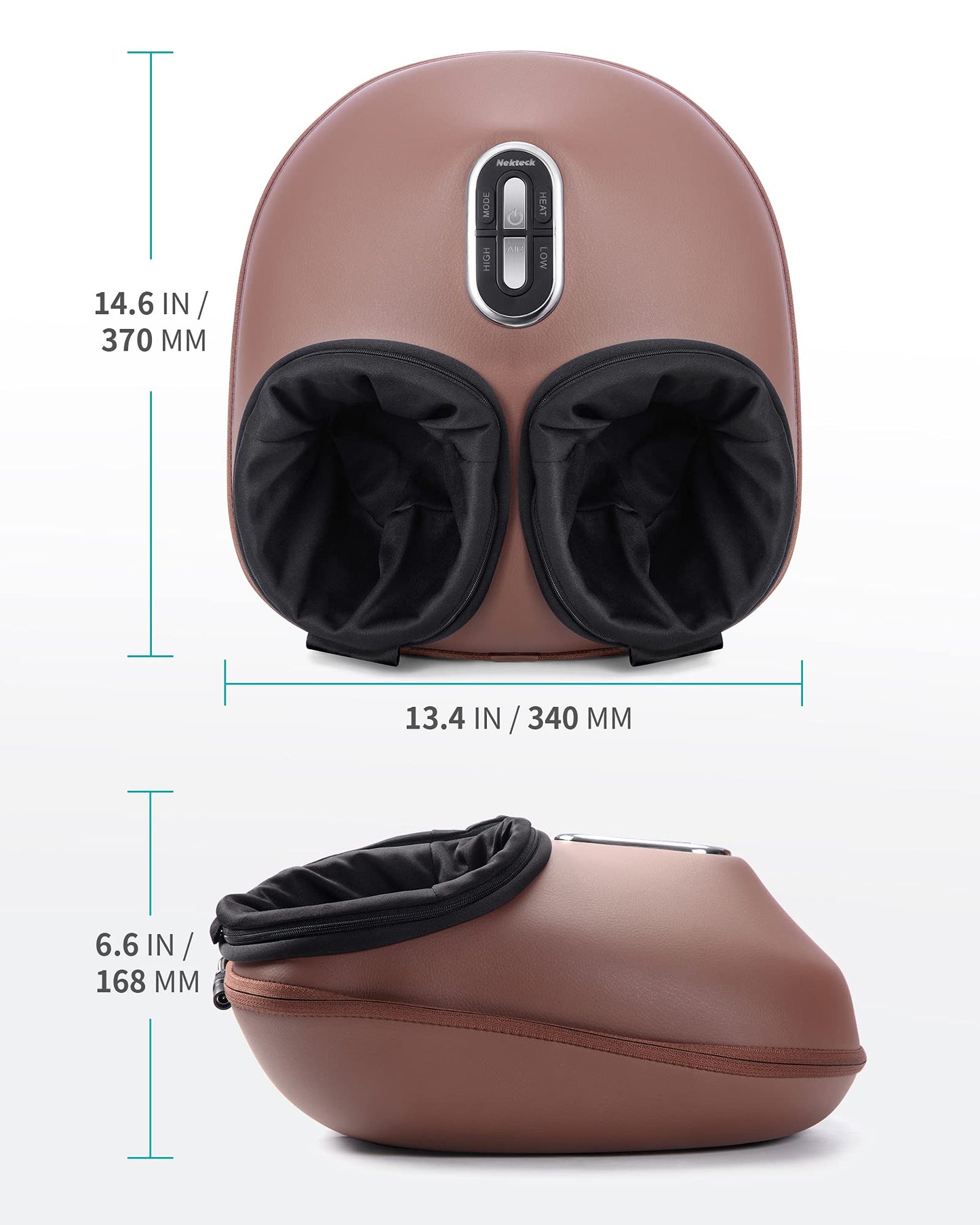 Nekteck Shiatsu Foot Massager with Heat, Electric Compression, Brown DEMO