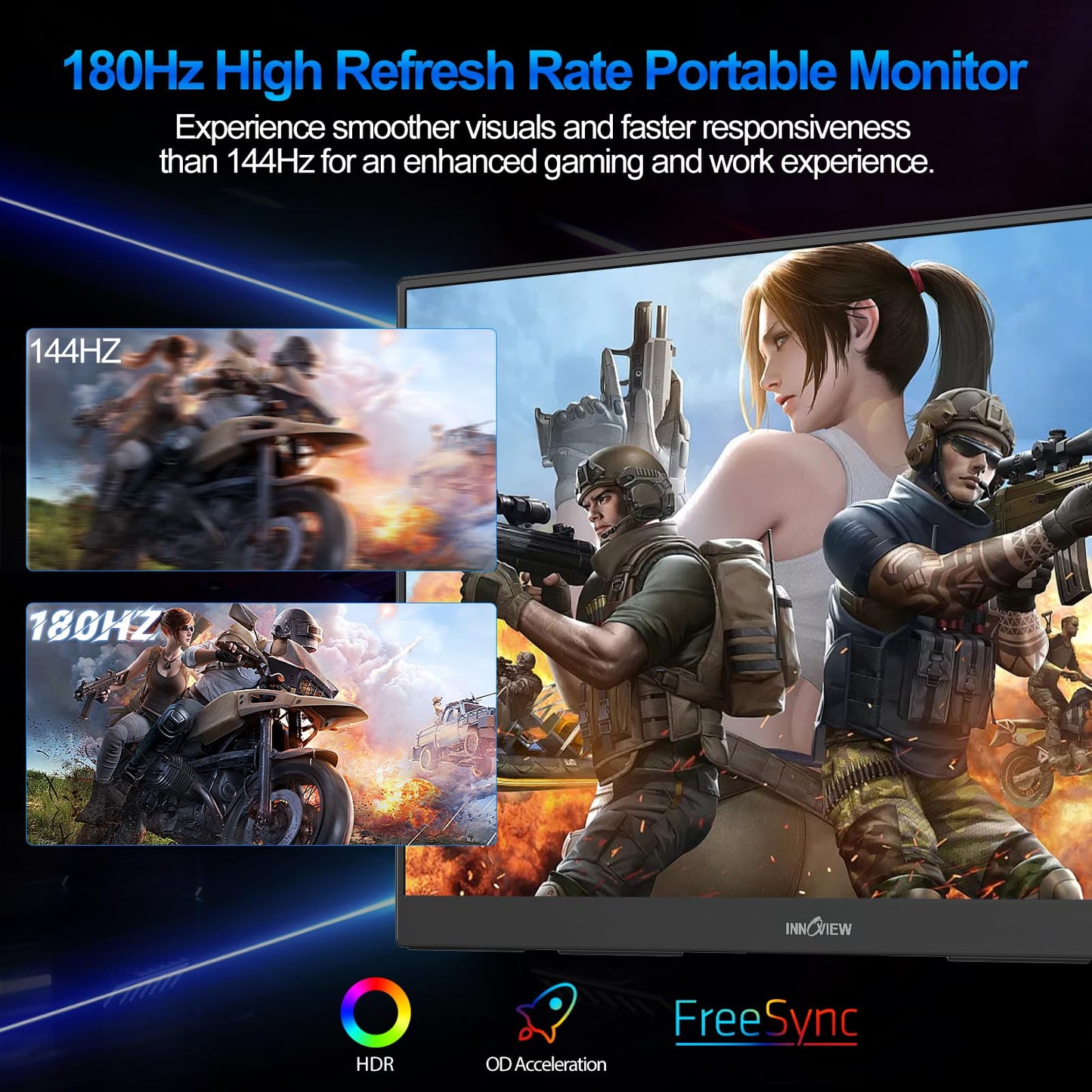 InnoView 16" Monitors Portable Monitor 180Hz Kickstand External Screen DEMO