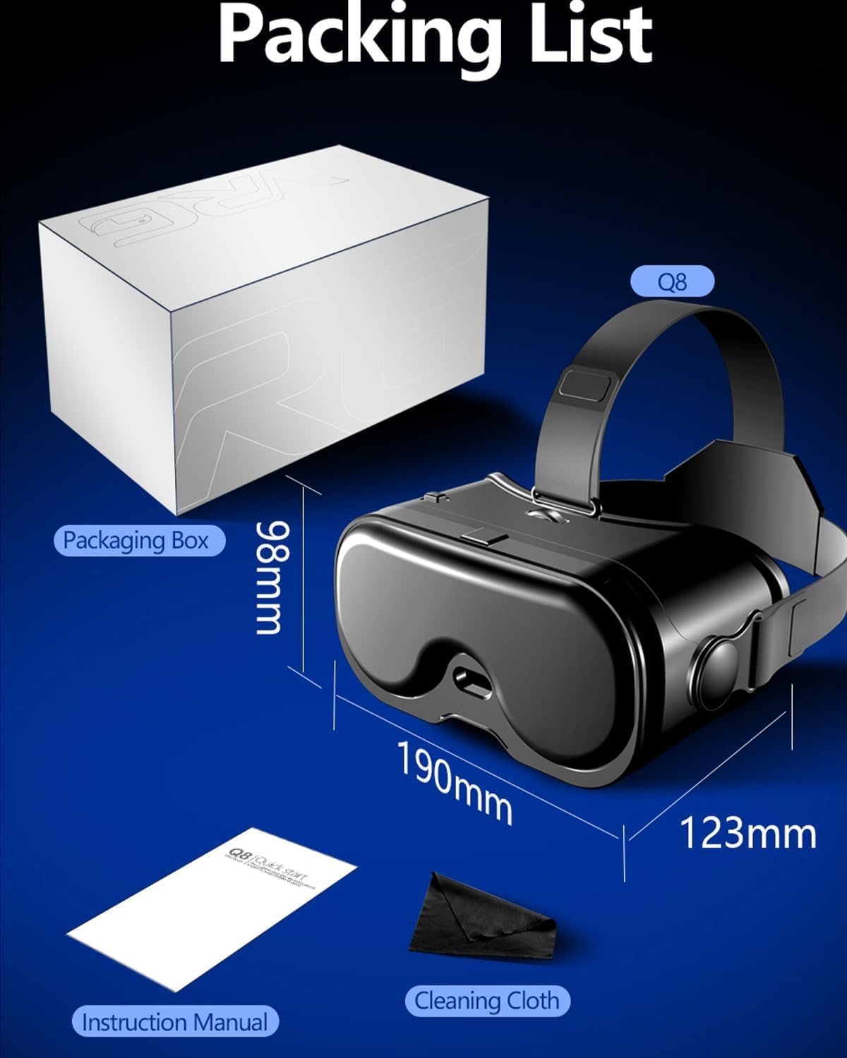YizeLife Virtual Reality (VR) Headset with Anti-Blue Light Protection for DEMO