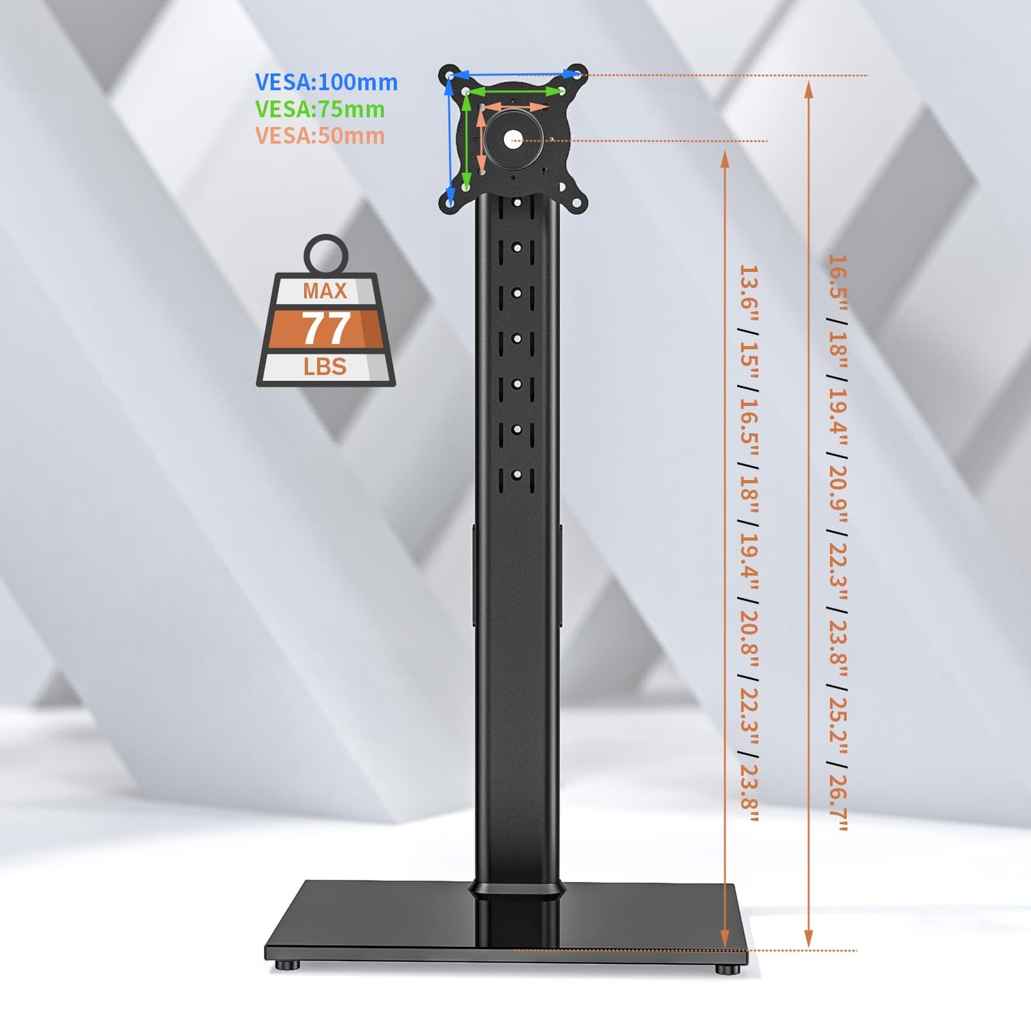 Hemudu Curved Monitor Arm Mount for 27-43 Inch Screens, Black DEMO