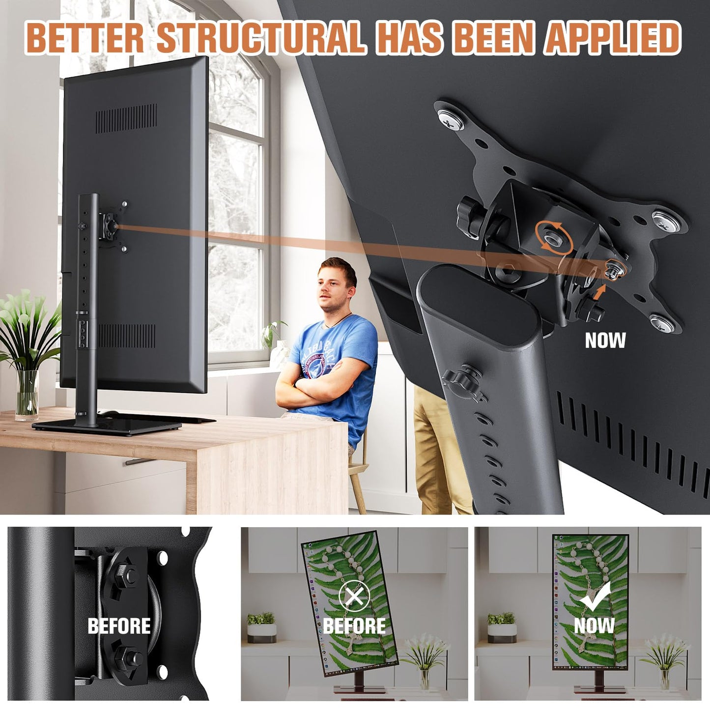 Hemudu Curved Monitor Arm Mount for 27-43 Inch Screens, Black DEMO
