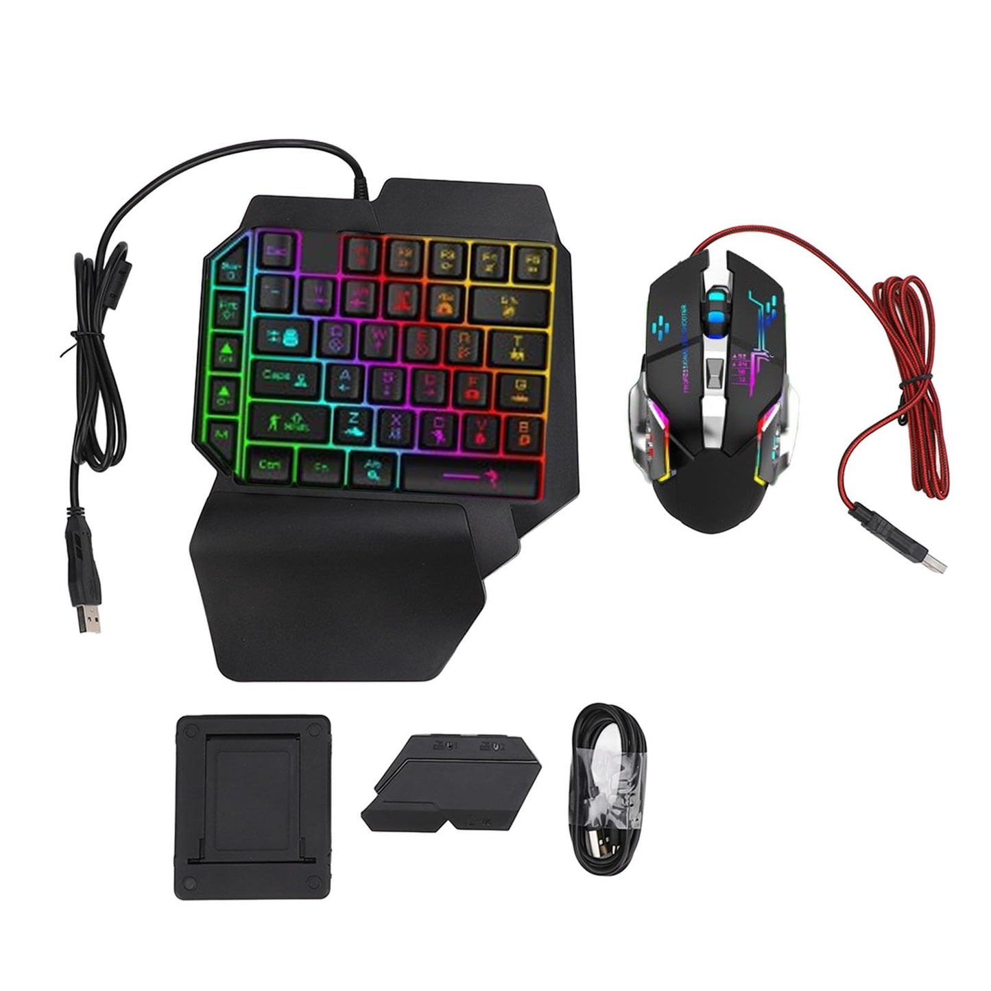 VELATEMOR 4-in-1 Mobile Gaming Keyboard Mouse Converter with Power Adapter NEW