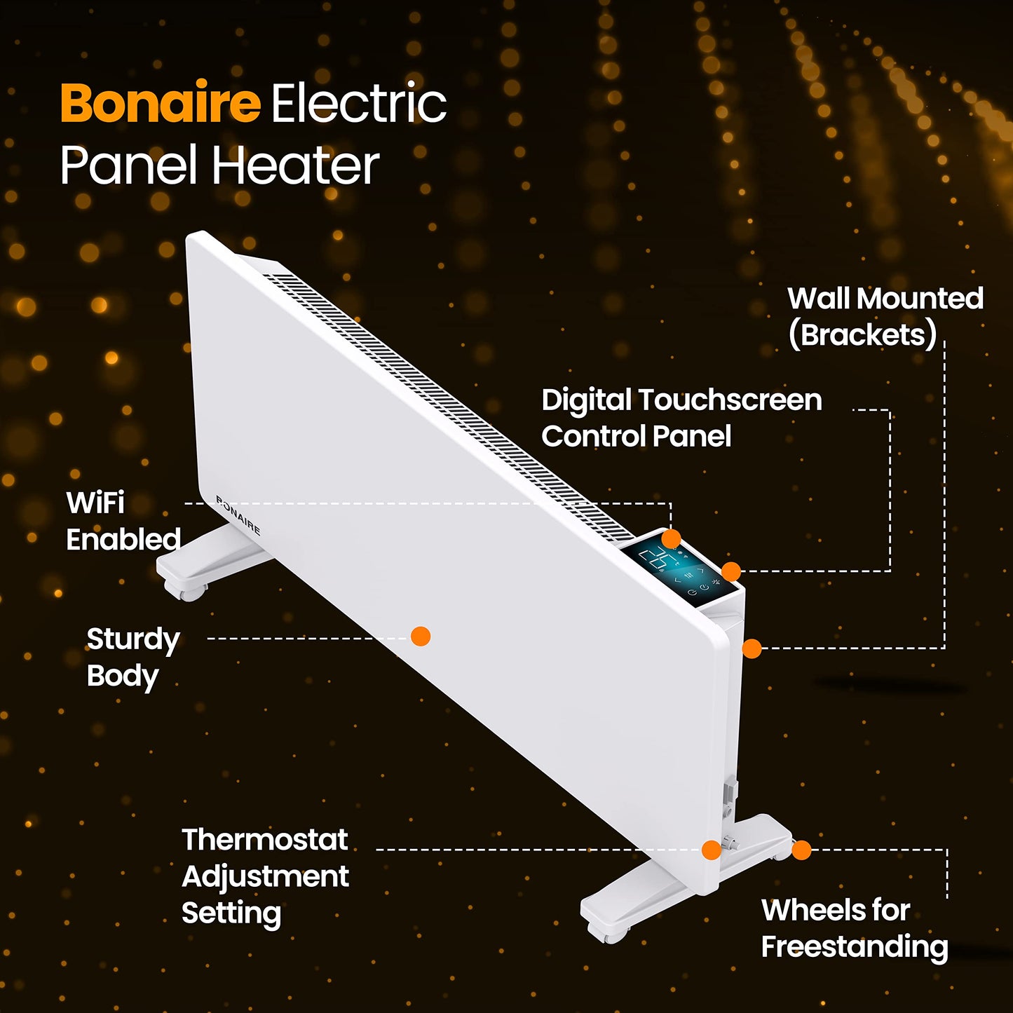 Bonaire 2000W Heating Smart WiFi Electric Panel Heater Touchscreen Display DEMO