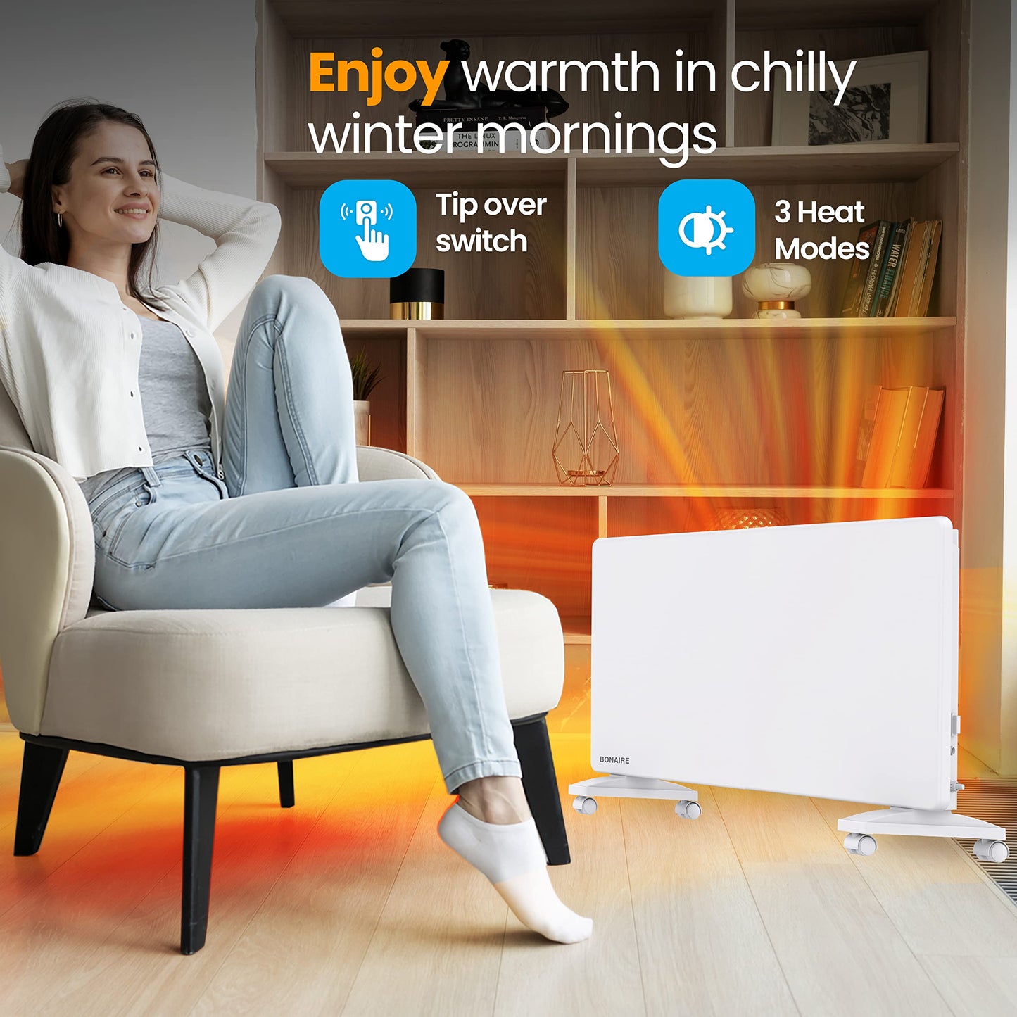 Bonaire 2000W Heating Smart WiFi Electric Panel Heater Touchscreen Display DEMO