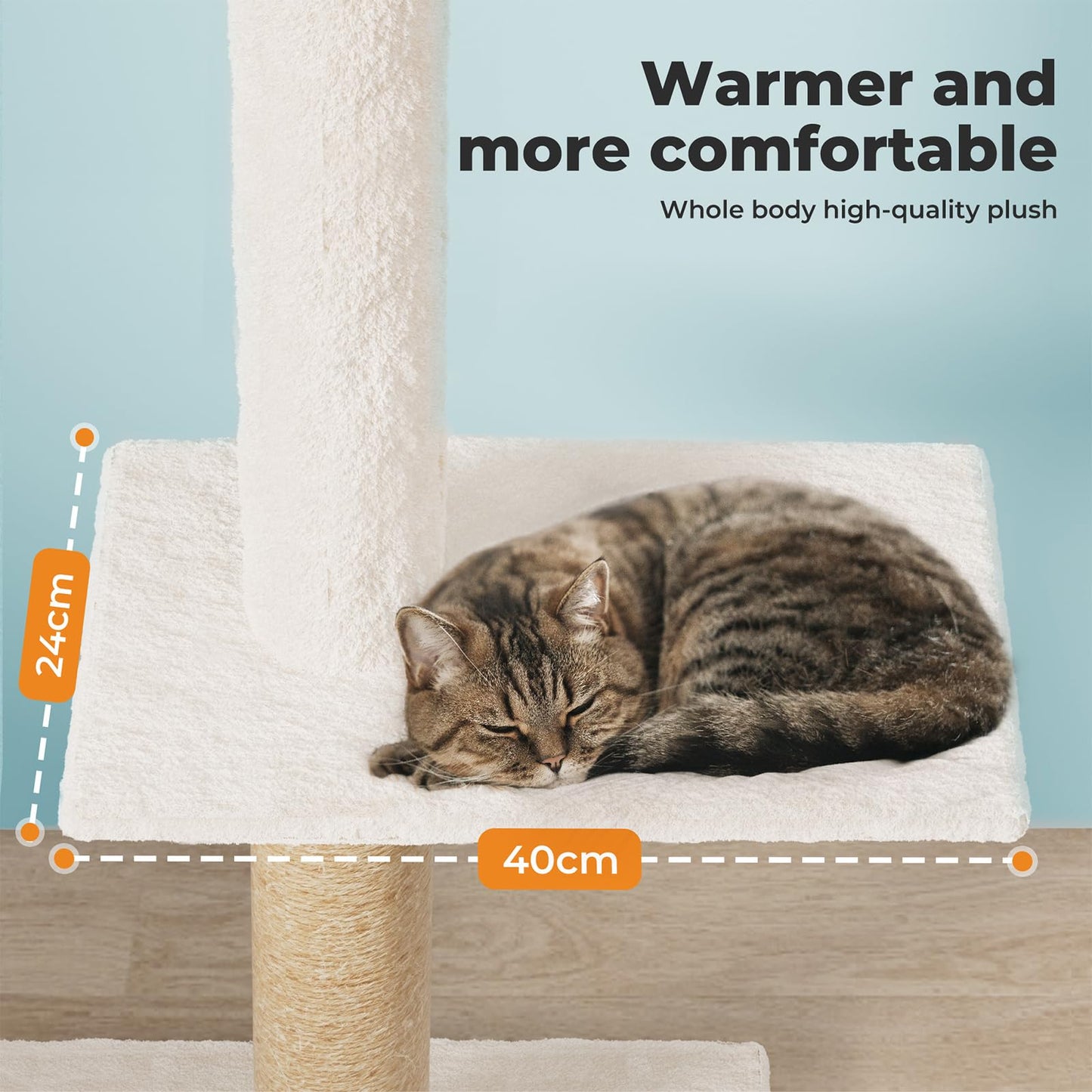 PAWZ 5 Tier Floor-to-Ceiling Cat Climbing Tower Adjustable Height Beige NEW