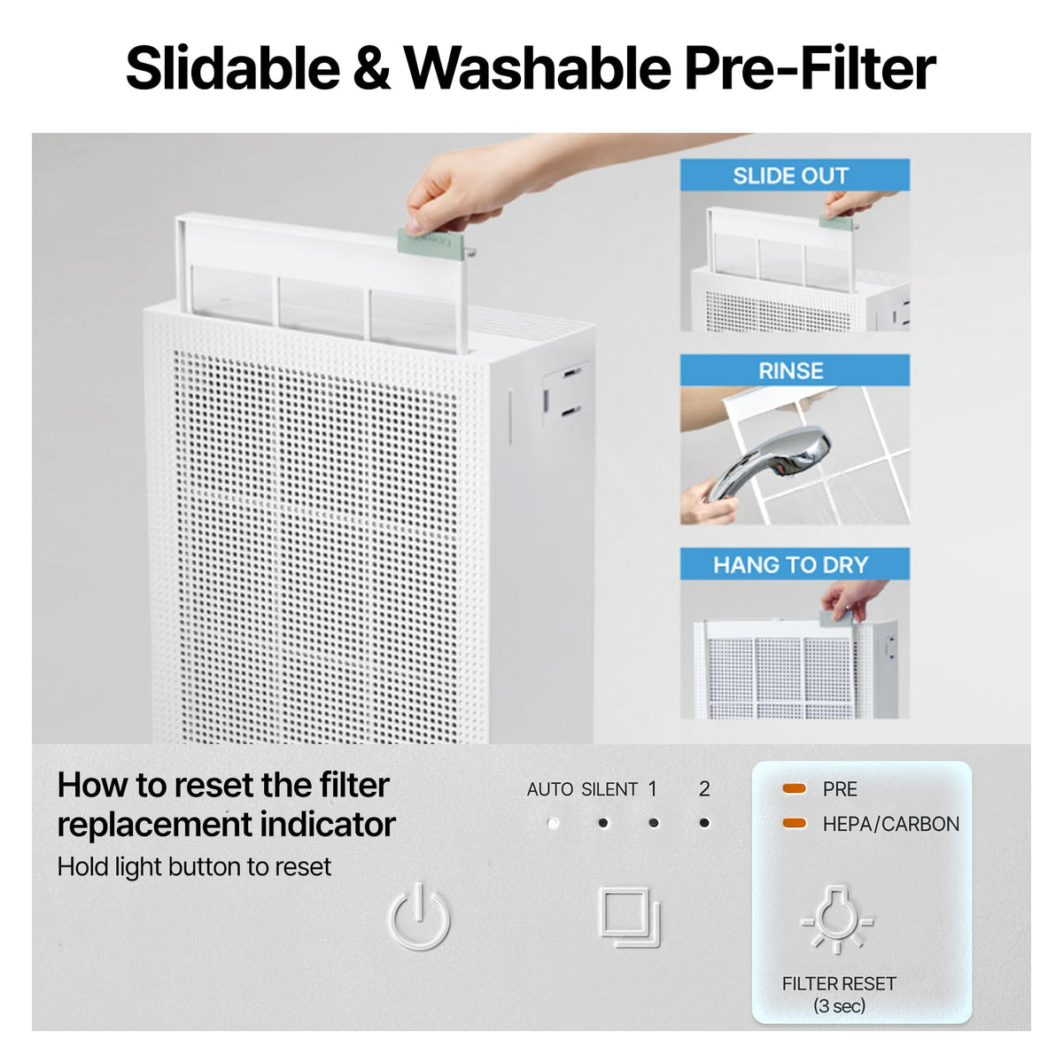 Coway AIRMEGA Air Purifiers 150 HEPA Air Purifier for Bedroom Allergies DEMO