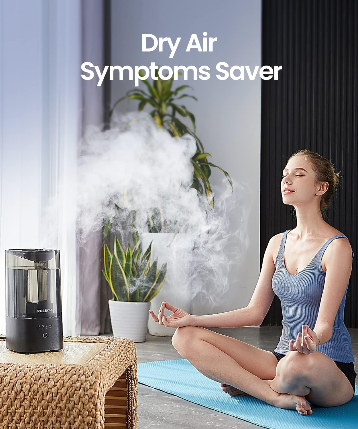 Rosekm Black Cool Mist Single Room Humidifier for Home, Plants & Baby DEMO