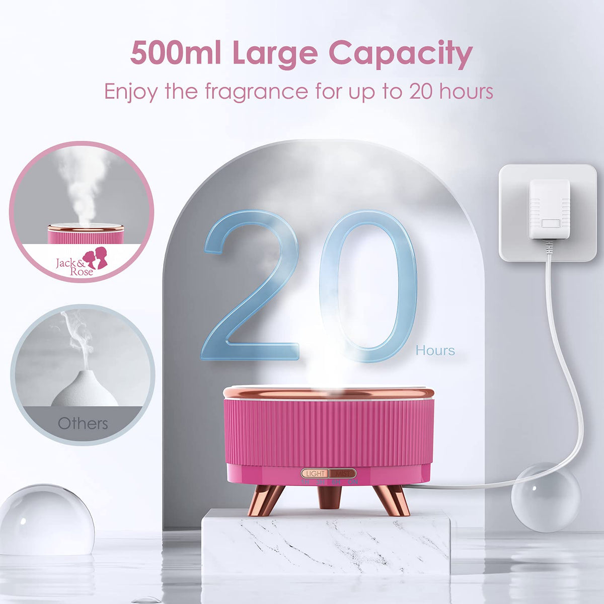 JEPEErbz Scented Oil Diffuser for Home Aromatherapy & Room Aroma in Rosa NEW
