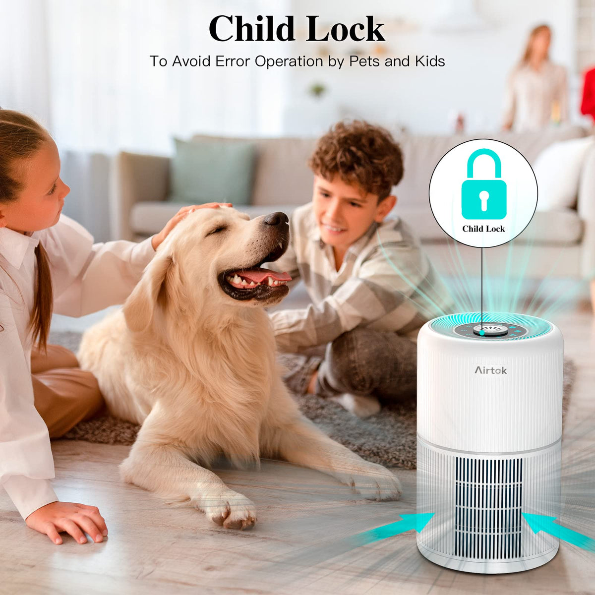 AIRTOK 4-in-1 Air Purifiers HEPA Air Purifier for Home Bedroom with DEMO