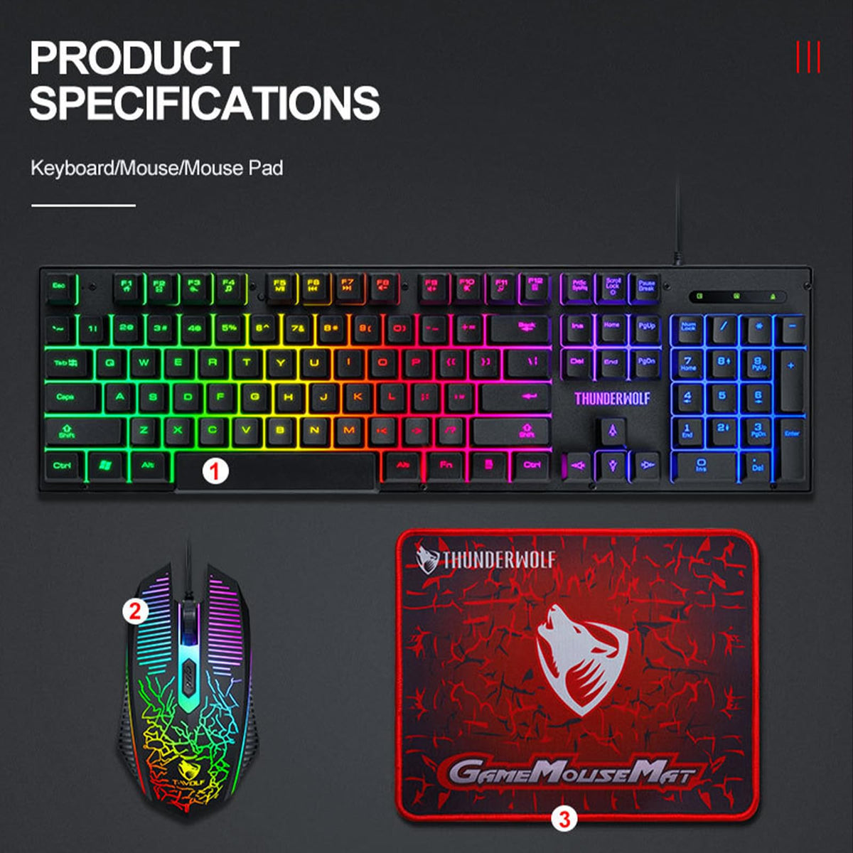 oolong RGB Gaming Keyboard and Mouse Combo with Rainbow LED Backlight DEMO