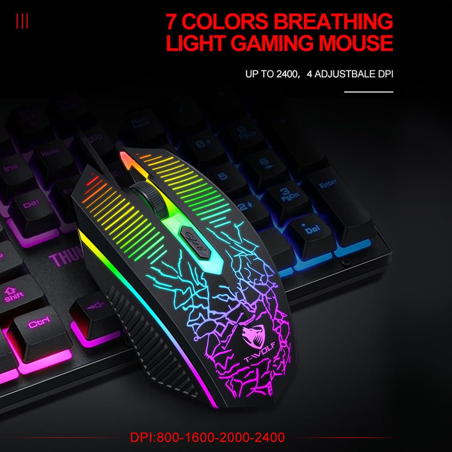 oolong RGB Gaming Keyboard and Mouse Combo with Rainbow LED Backlight DEMO