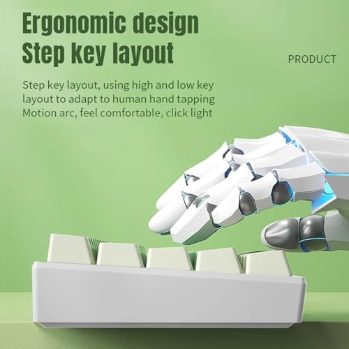 Jectse 60% Mechanical Gaming Keyboard RGB Backlit Ergonomic Gray White NEW