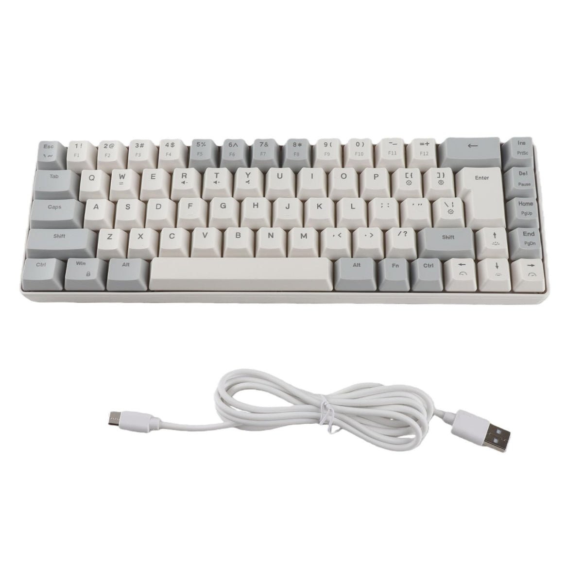 Jectse 60% Mechanical Gaming Keyboard RGB Backlit Ergonomic Gray White NEW