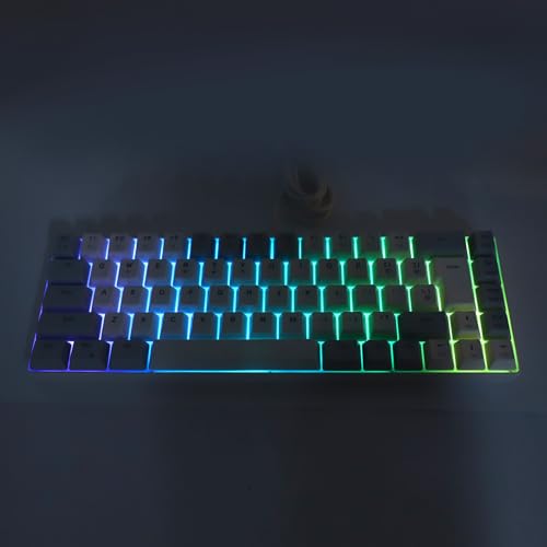 Jectse 60% Mechanical Gaming Keyboard RGB Backlit Ergonomic Gray White NEW