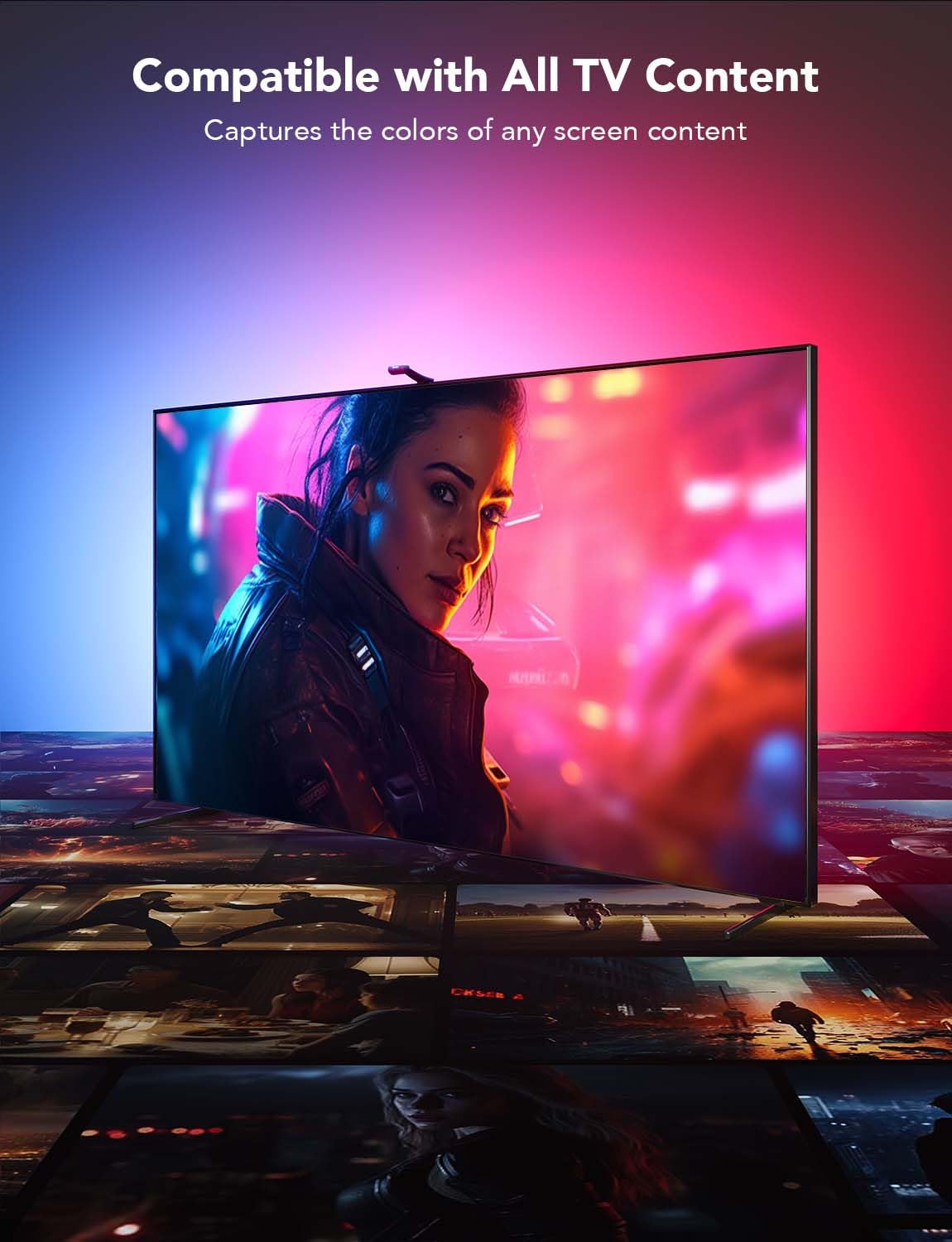 Govee Envisual LED Strips TV LED Backlight RGBIC Wi-Fi 11.8ft Multicolor NEW